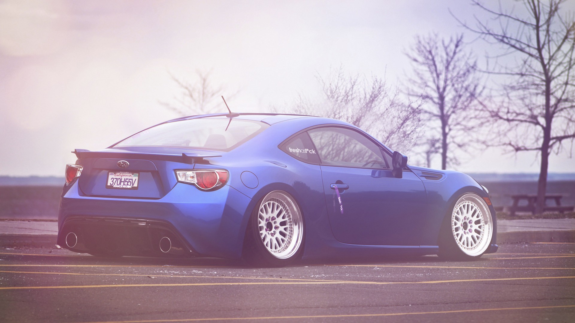 Subaru BRZ Blue Tuning Negative Camber Subaru Toyobaru 1920x1080