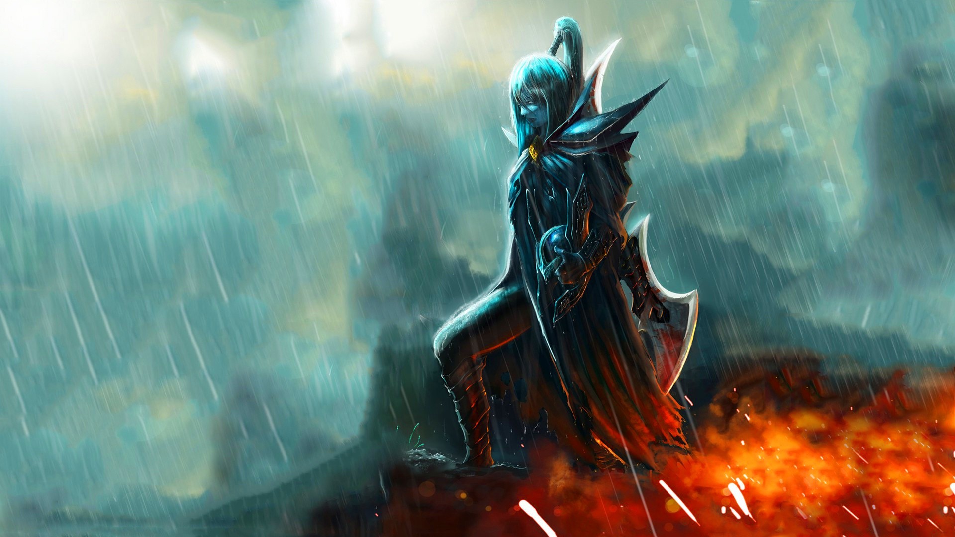 Dota 2 Valve Phantom Assassin Warrior Rain Dota 1920x1080