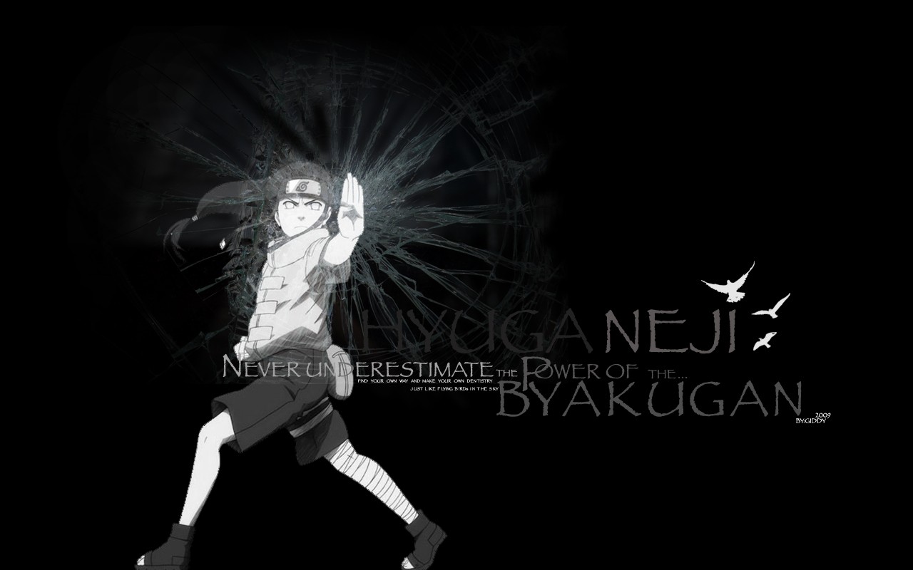 Hyuuga Neji Anime Boys Monochrome Anime 1280x800