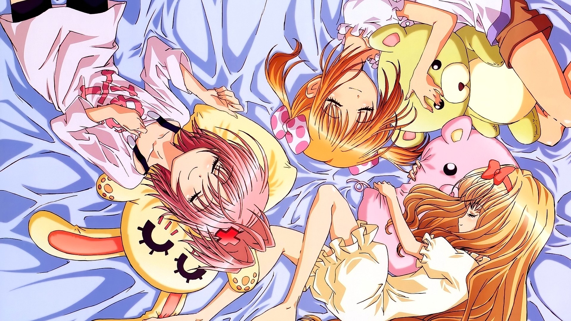 Anime Anime Girls Blonde Closed Eyes Sleeping Short Hair Long Hair Shugo Chara Hinamori Amu 1920x1080