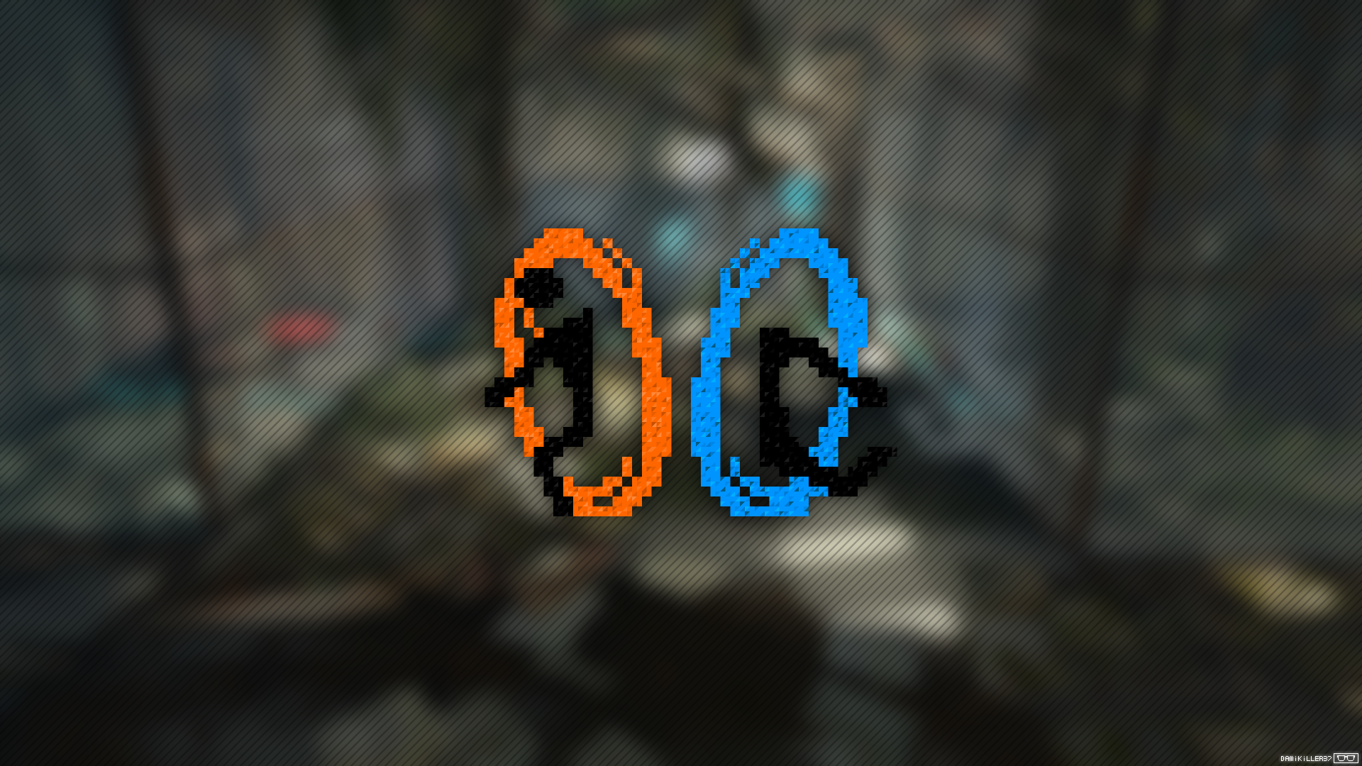 Portal 2 Pixel Art Trixel Video Games 1920x1080