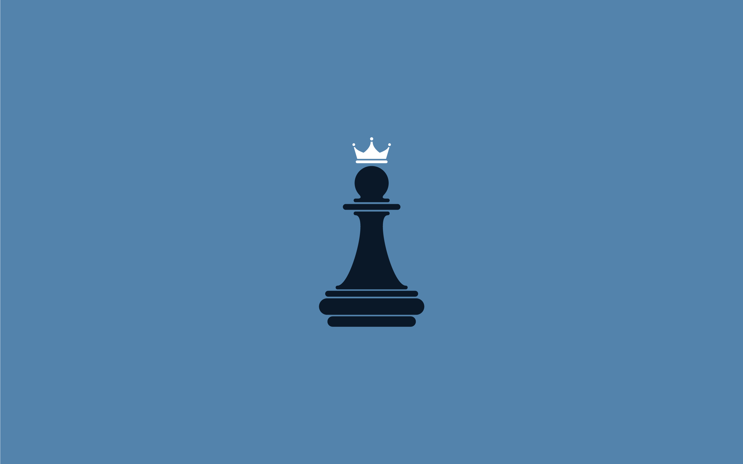 Minimalism Chess Pawns Crown Blue Background 2561x1600