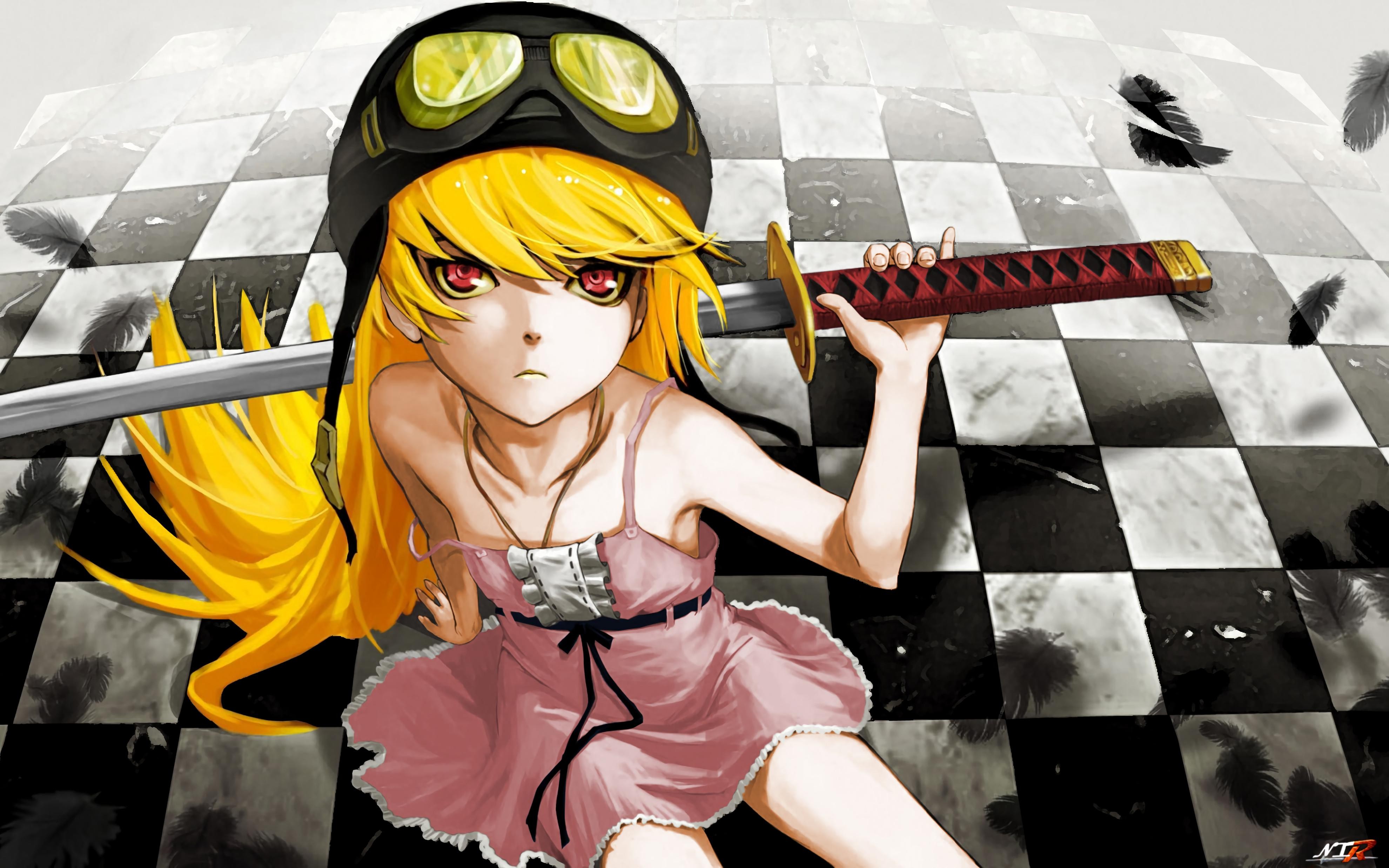 Anime Anime Girls Oshino Shinobu Blonde Long Hair Monogatari Series As109 3960x2475