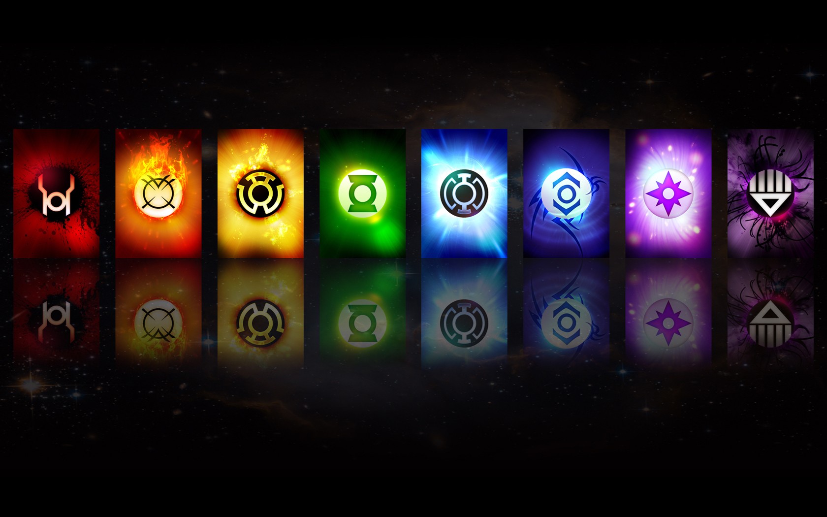 Green Lantern Sinestro Collage Digital Art Reflection 1680x1050