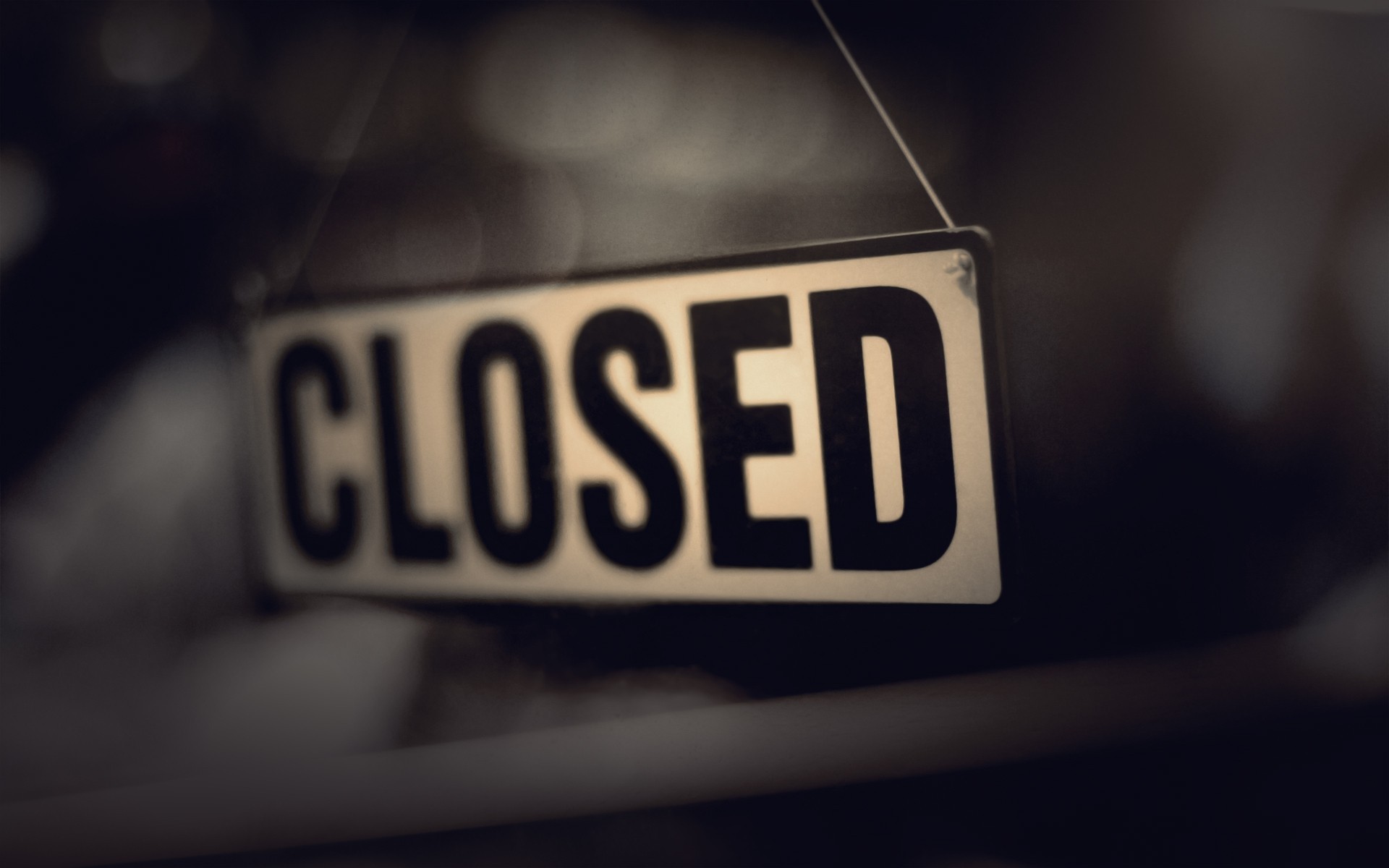 Depth Of Field Signs Closed Text Bokeh Blurred Artwork 1920x1200