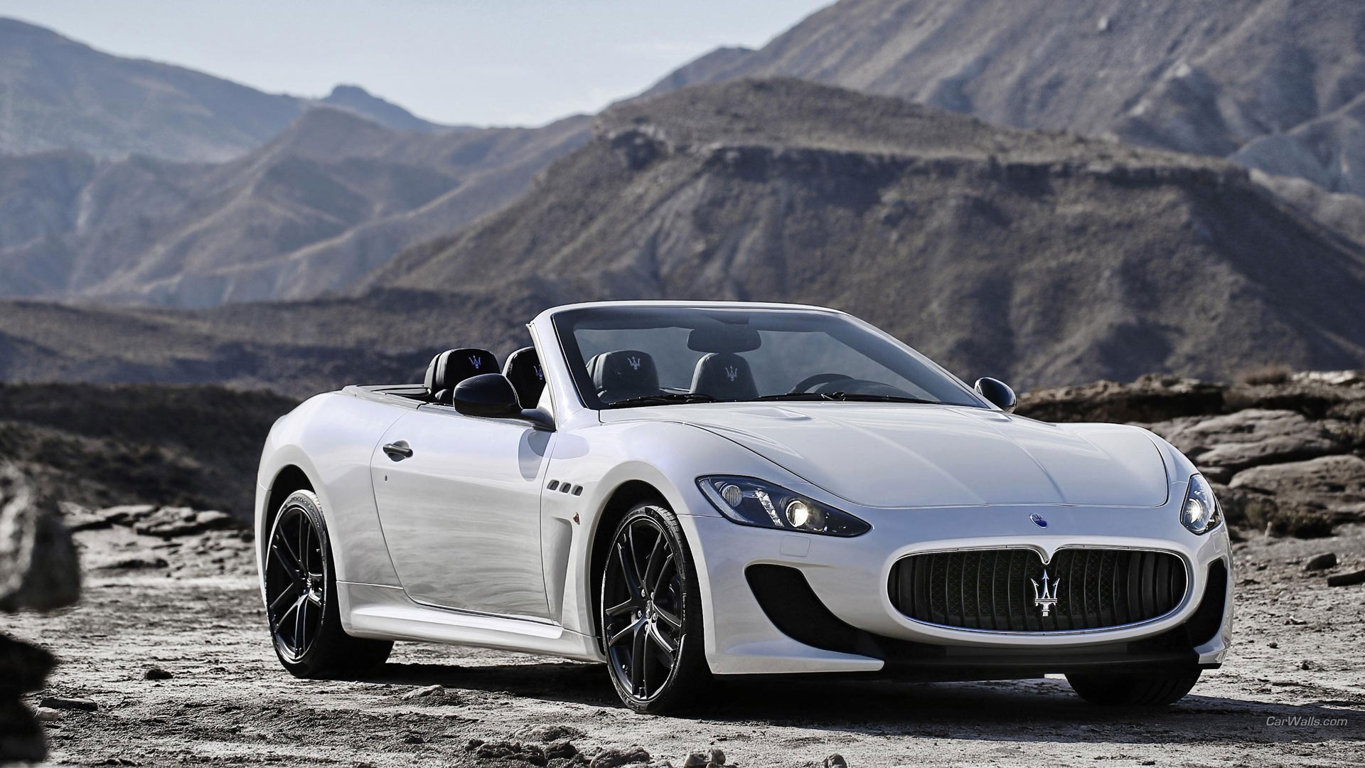 Maserati GranCabrio Car Cabriolet Sports Car White Cars 1920x1080