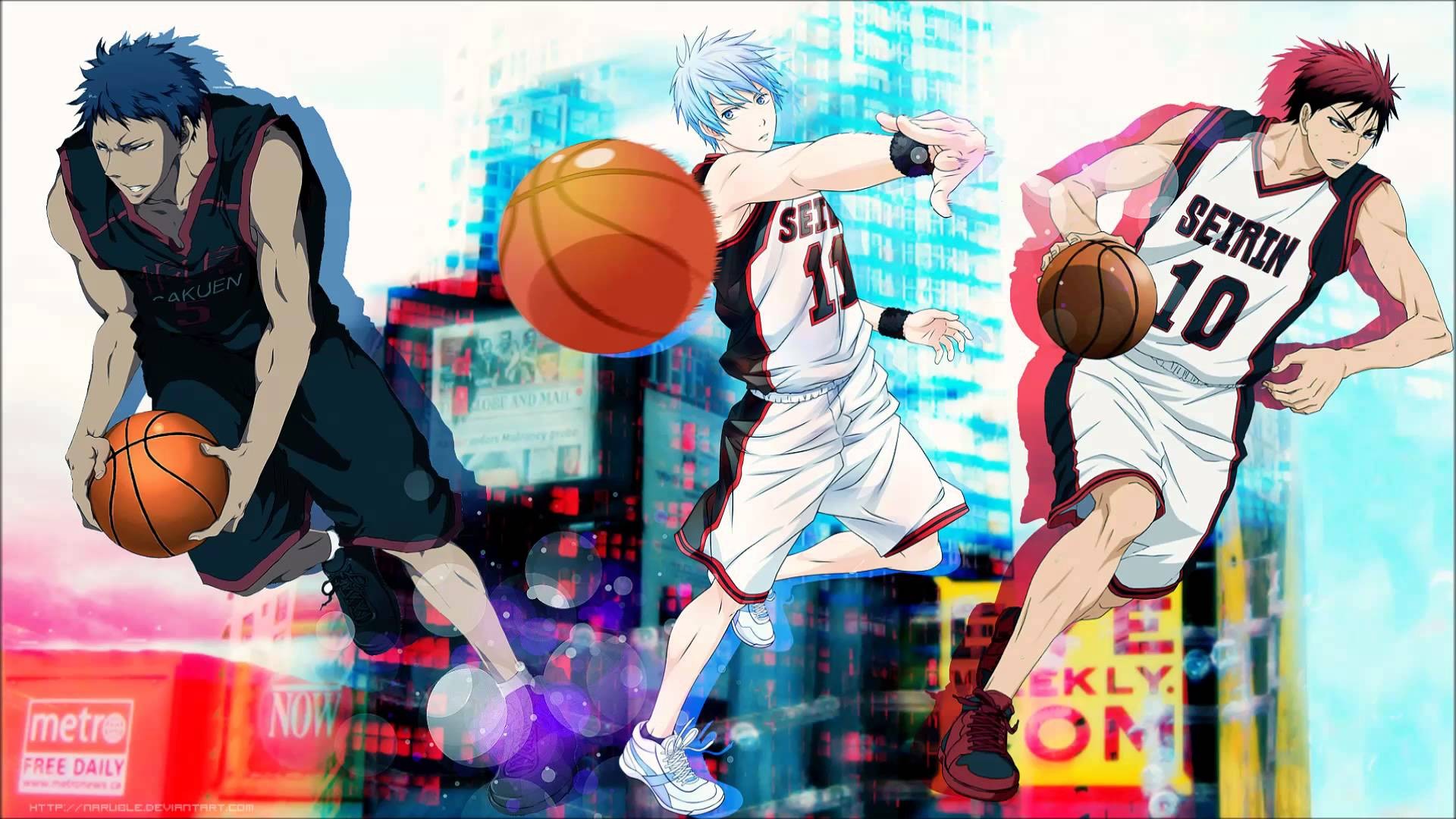Kuroko No Basket Anime Boys Basketball Anime Balls Cyan 1920x1080