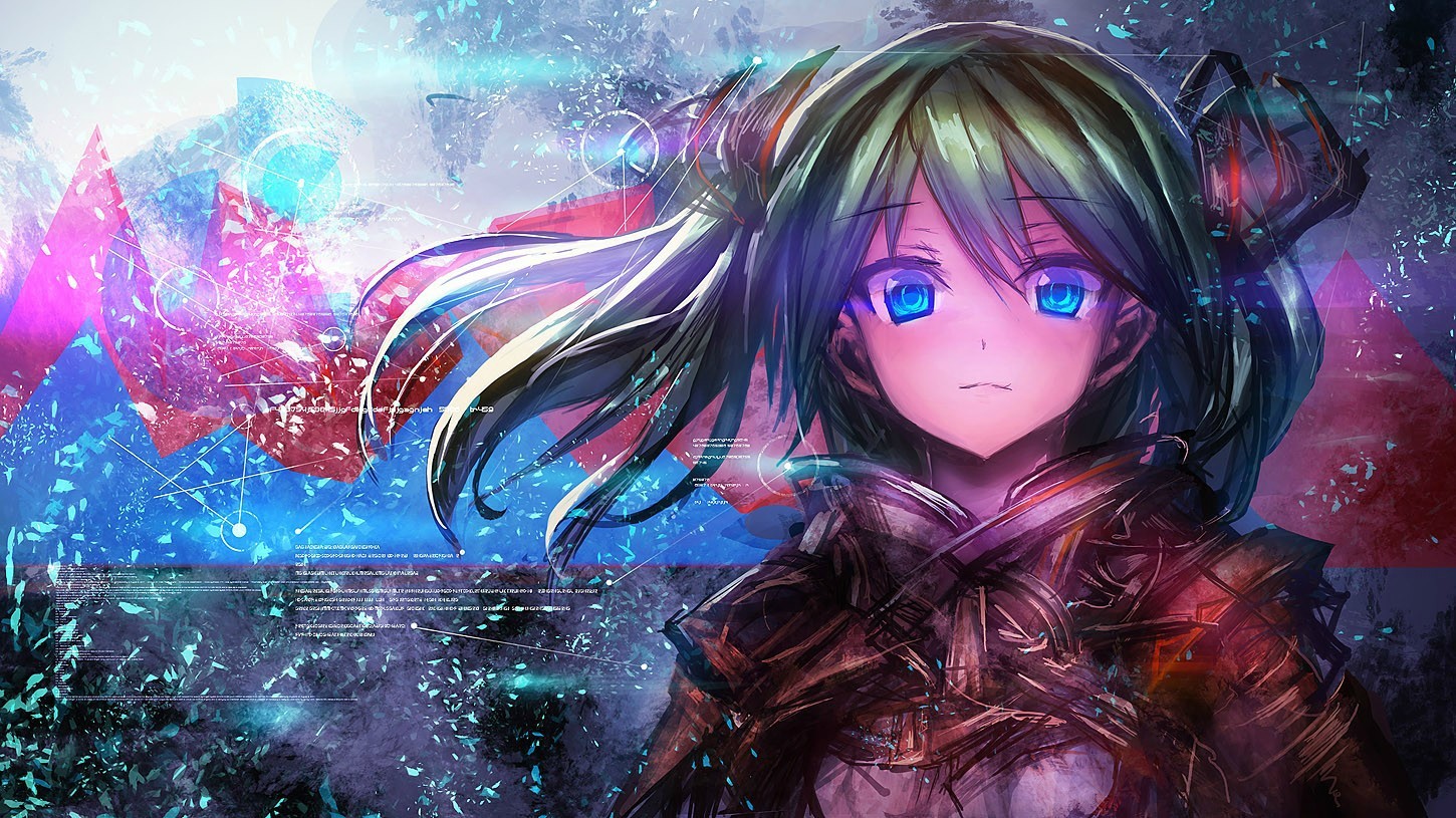 Anime Girls Artwork Vocaloid Hatsune Miku Long Hair Twintails Blue Eyes Text Anime Op Center 1450x815