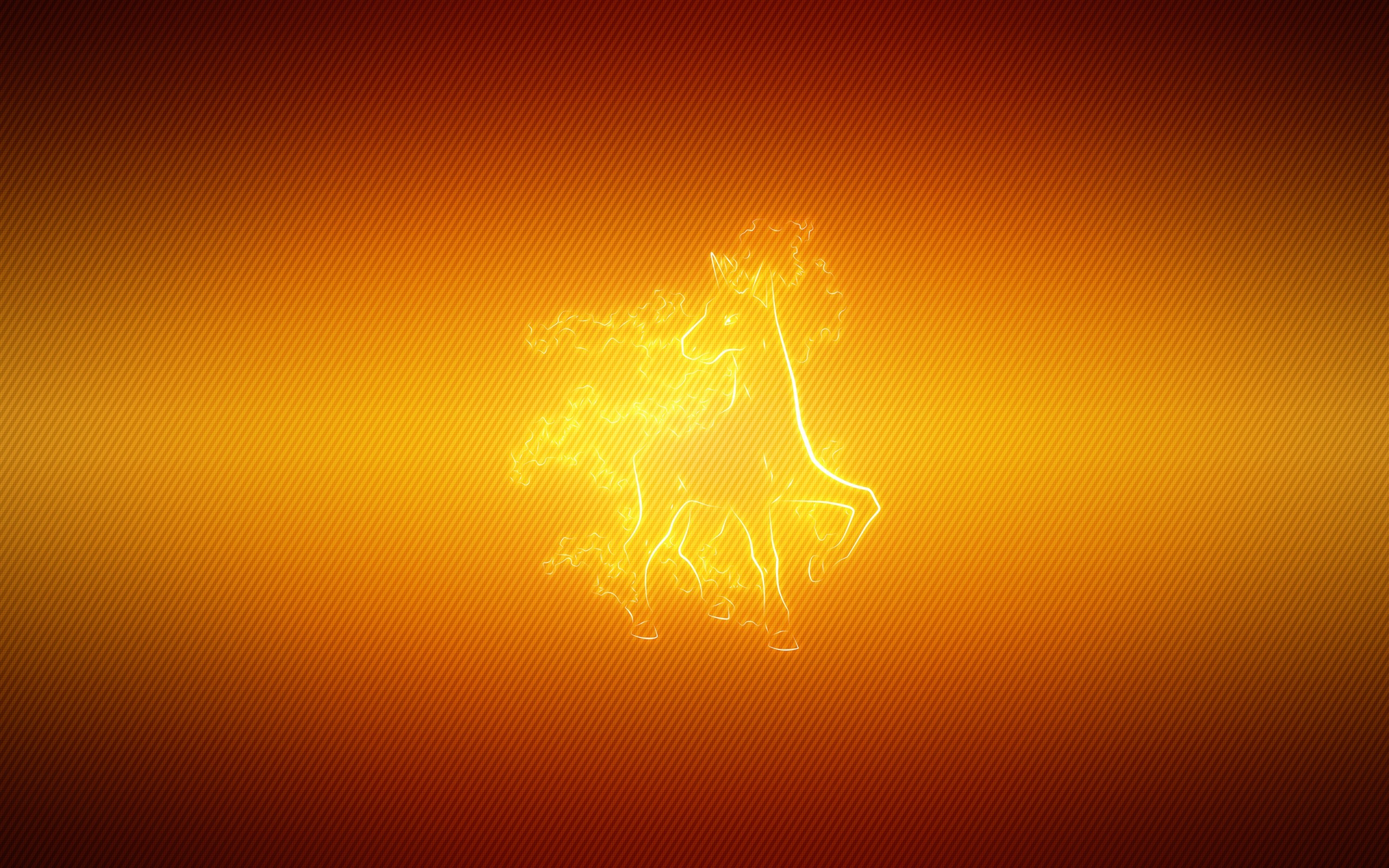 Unicorns Fractalius Yellow Background 2560x1600