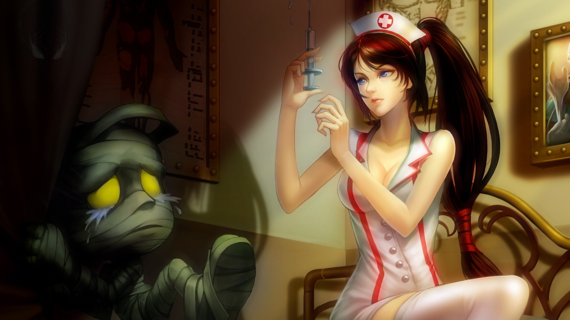 League Of Legends Nurses Amumu Video Games 1920x1080