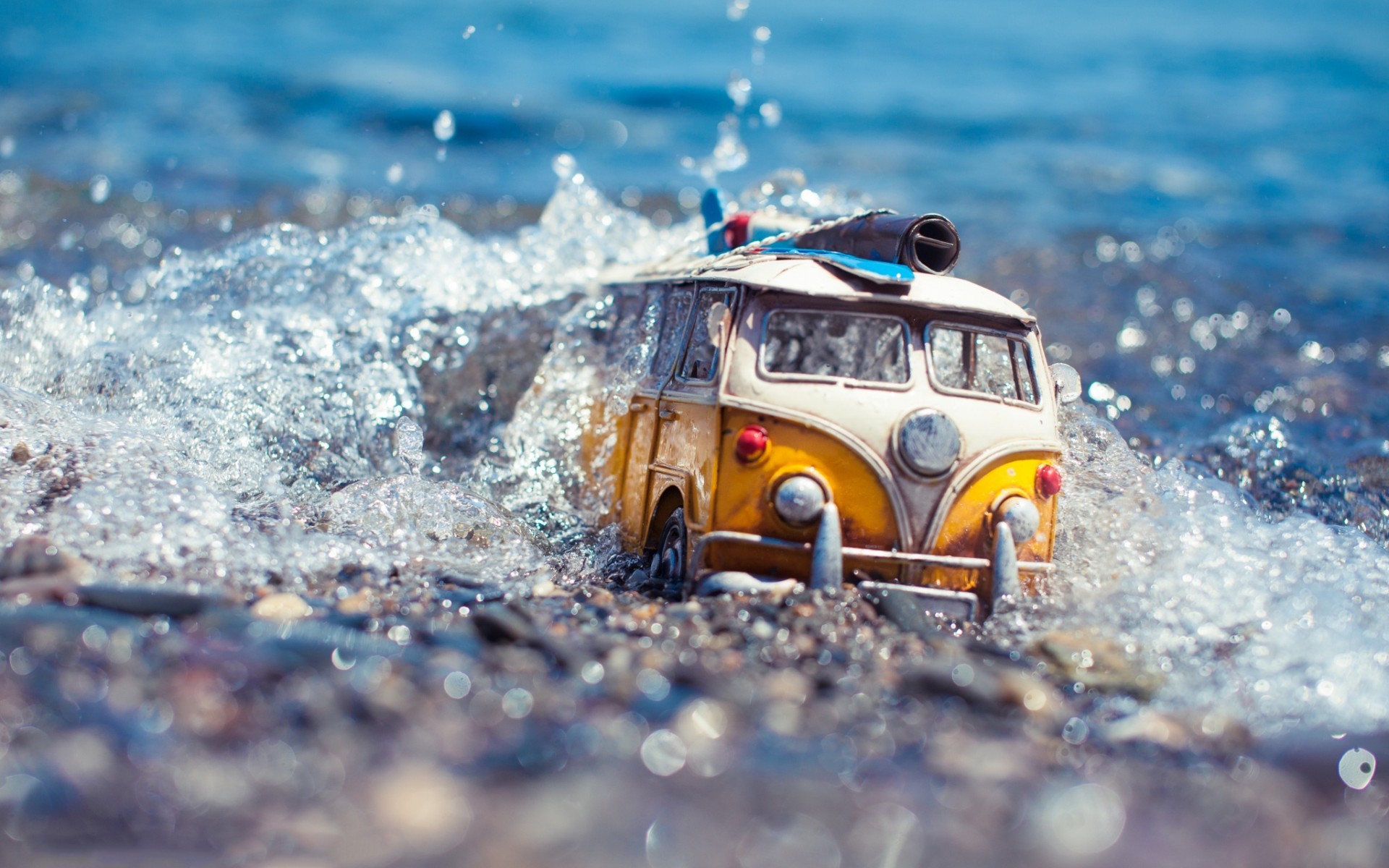 Vans Macro Water Water Drops Volkswagen Volkswagen Combi Toys Miniatures 1920x1200