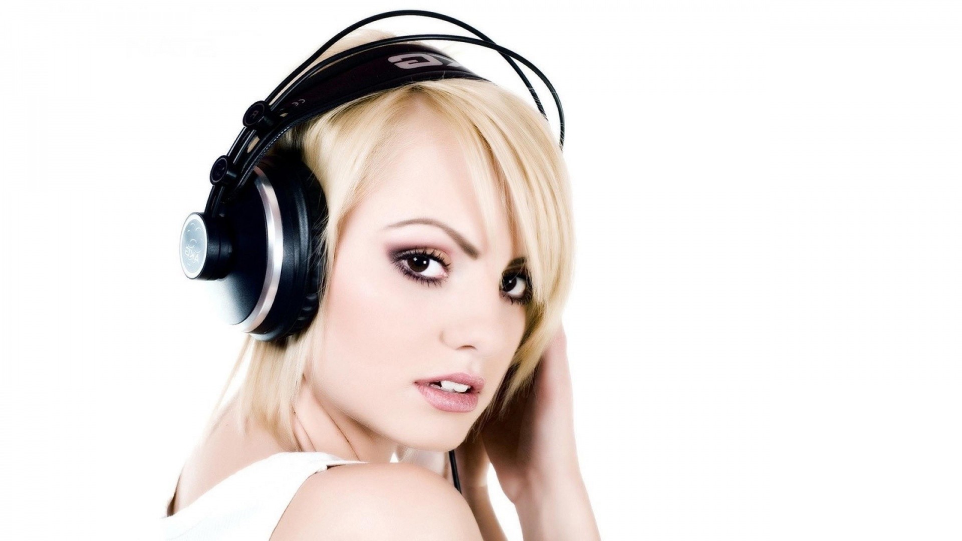 Women Alexandra Stan AKG Brown Eyes Singer 1920x1080