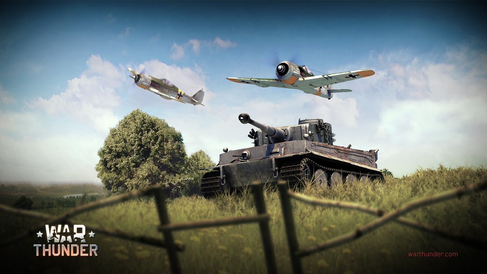 War Thunder Airplane Gaijin Entertainment Tiger I Focke Wulf Fw 190 Video Games 1920x1080