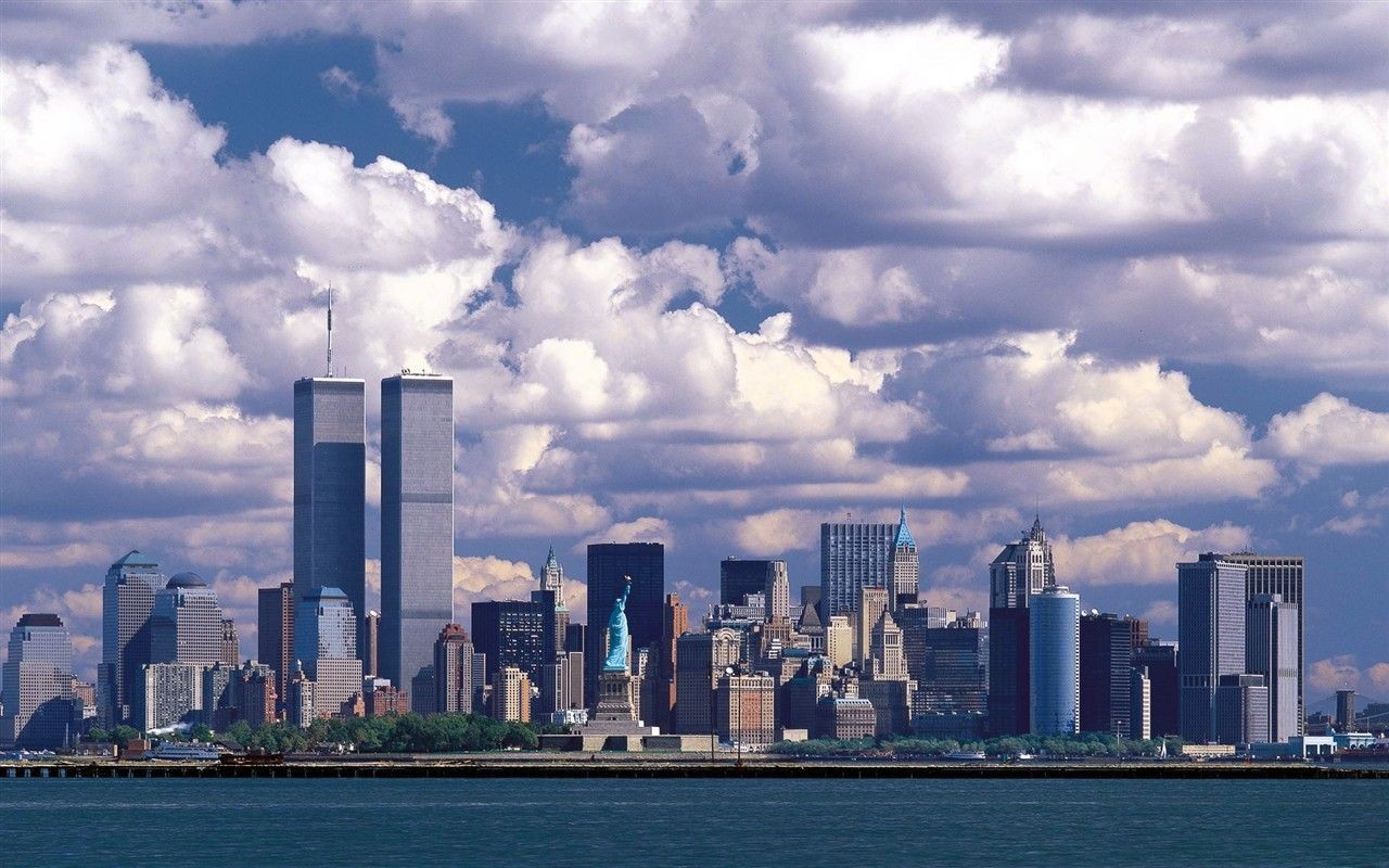 Architecture Building City Cityscape Clouds Modern New York City USA Manhattan Twin Towers World Tra 1280x800