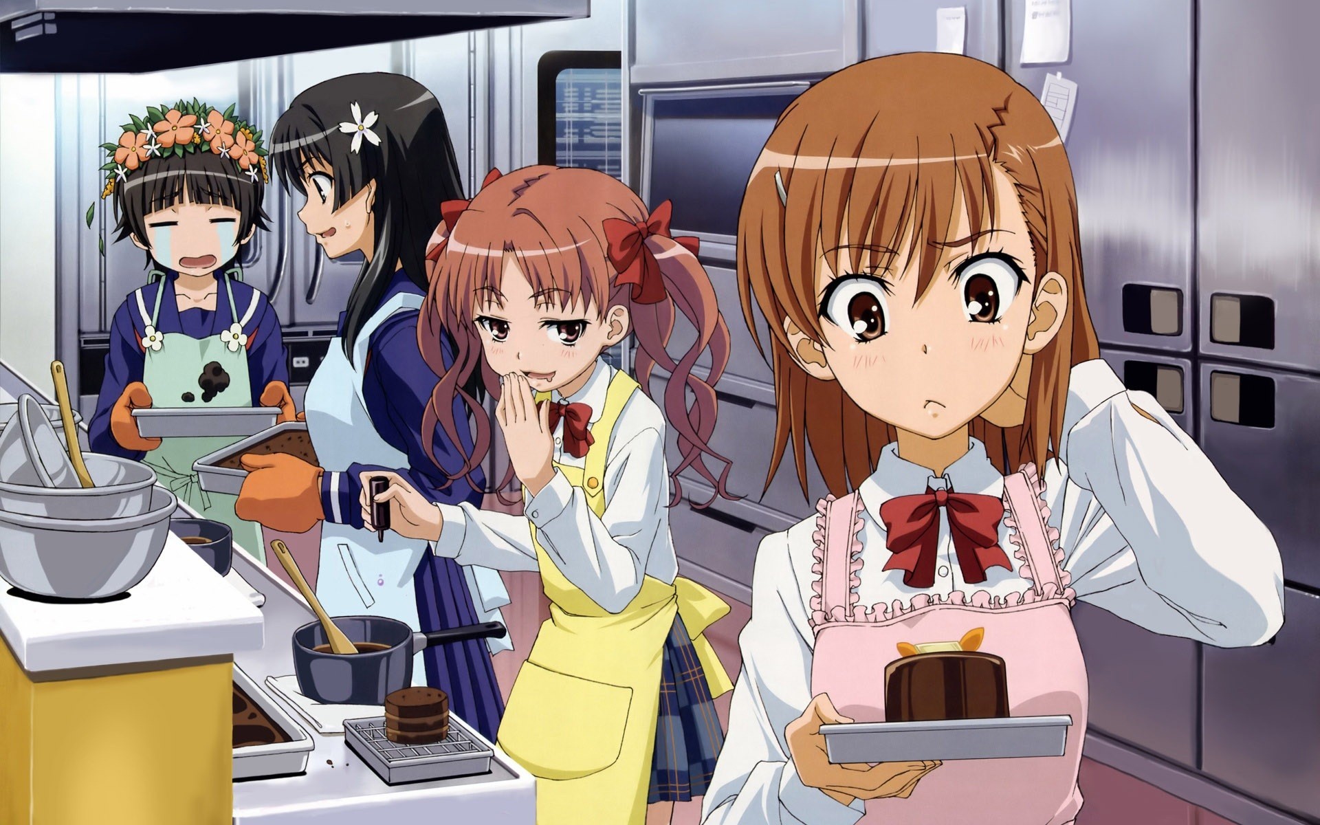 To Aru Majutsu No Index Anime Girls Cake Misaka Mikoto Baking Saten Ruiko Shirai Kuroko Uiharu Kazar 1920x1200