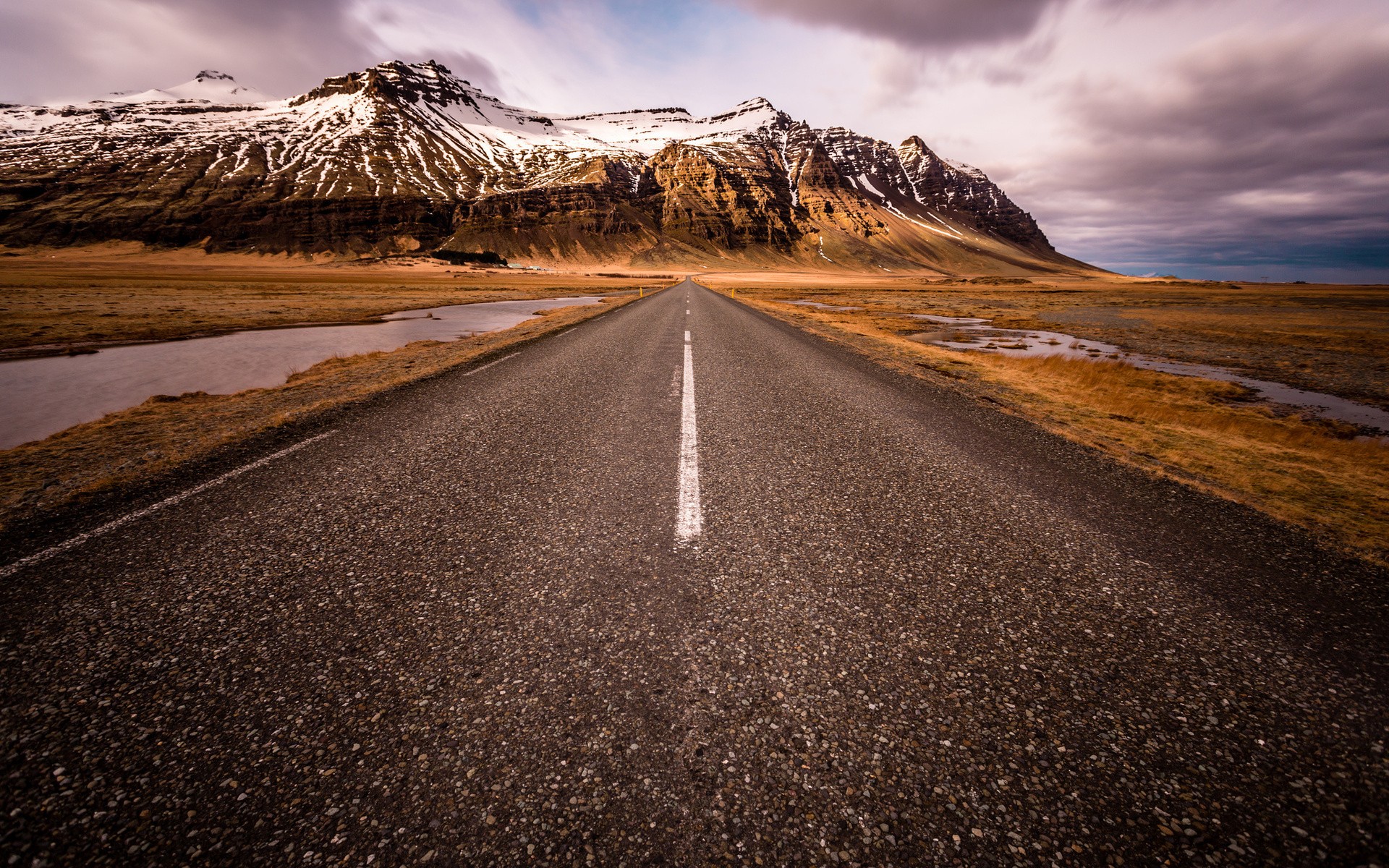 Nature Landscape Long Road Mountains Iceland 1920x1200