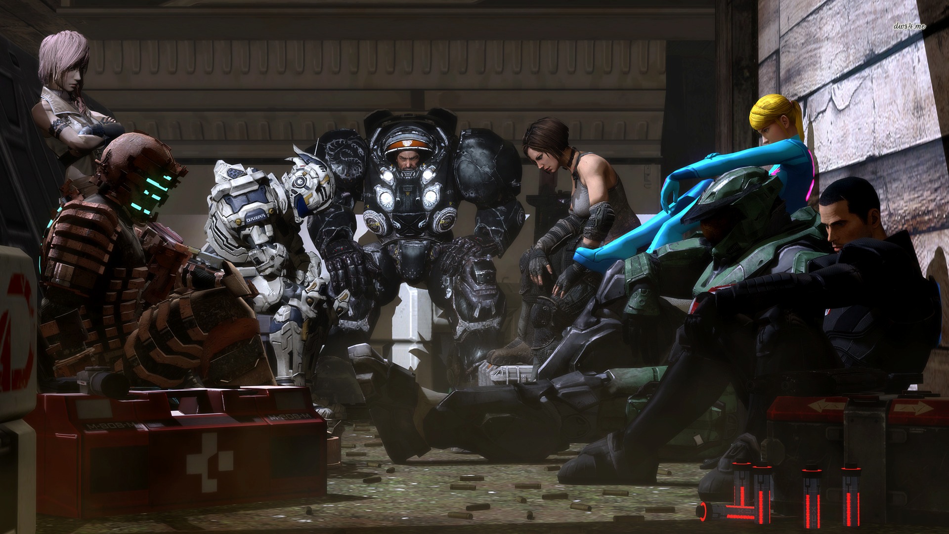 Video Games Fan Art Mass Effect Master Chief Metroid Jim Raynor Commander Shepard Digital Art Artwor 1920x1080