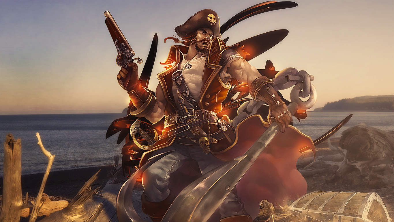 League Of Legends Pirate Hat Chroma Key 1366x768