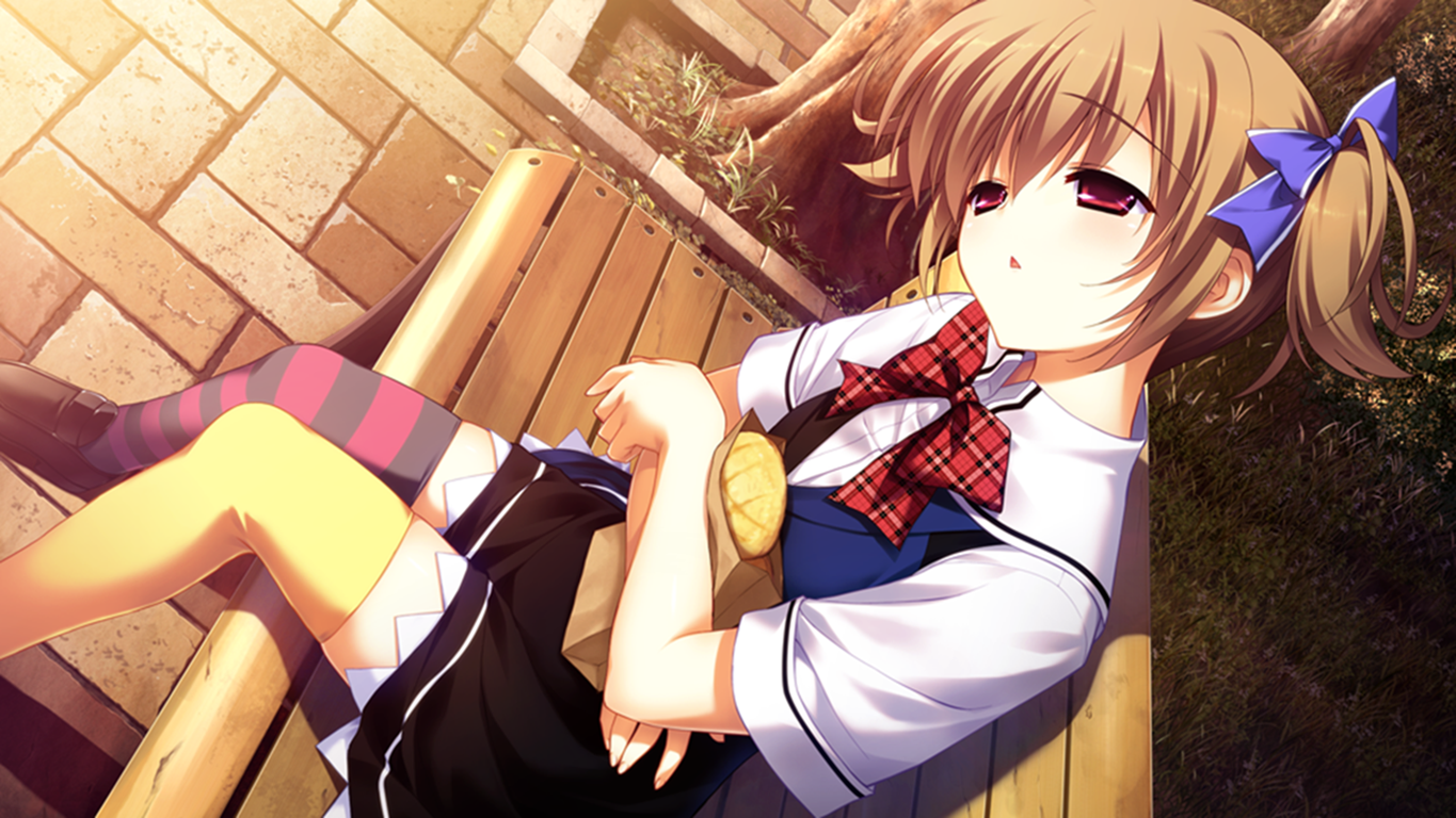 Anime Girls Bench Anime Mismatched Socks 1365x768