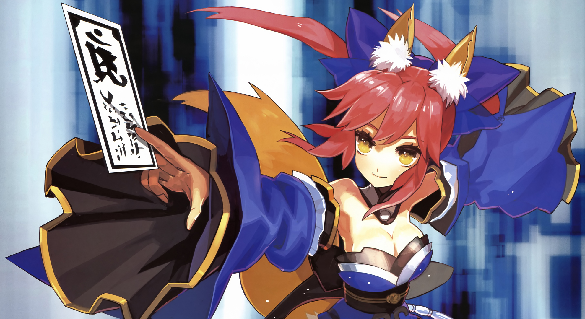 Fate Extra Anime Animal Ears Japanese Clothes Tail Bleached Eyes Pink Hair Tamamo No Mae Fate Grand  1980x1080