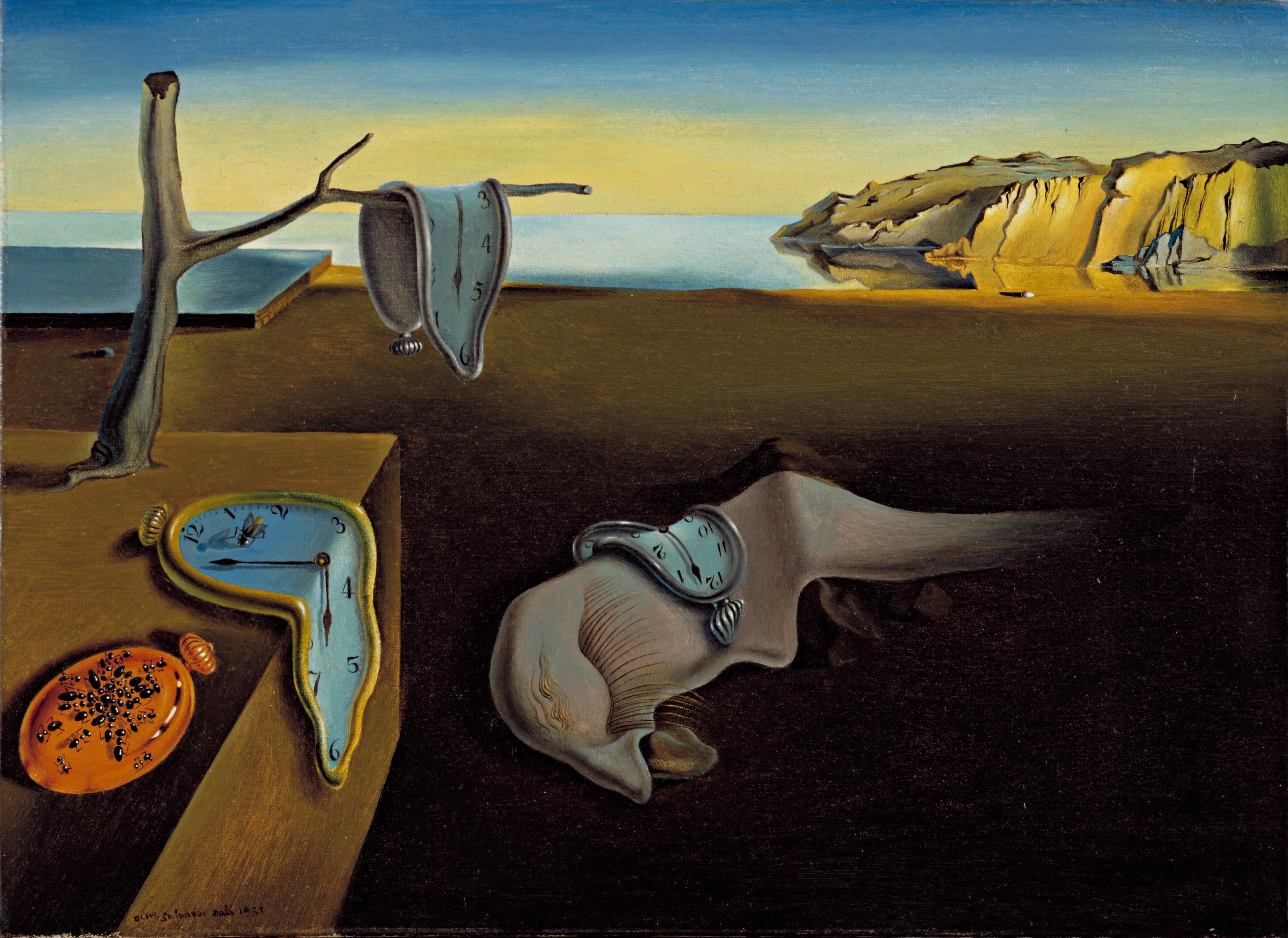 Painting Salvador Dali Surreal Classic Art Melting Clocks Landscape 4414x3214