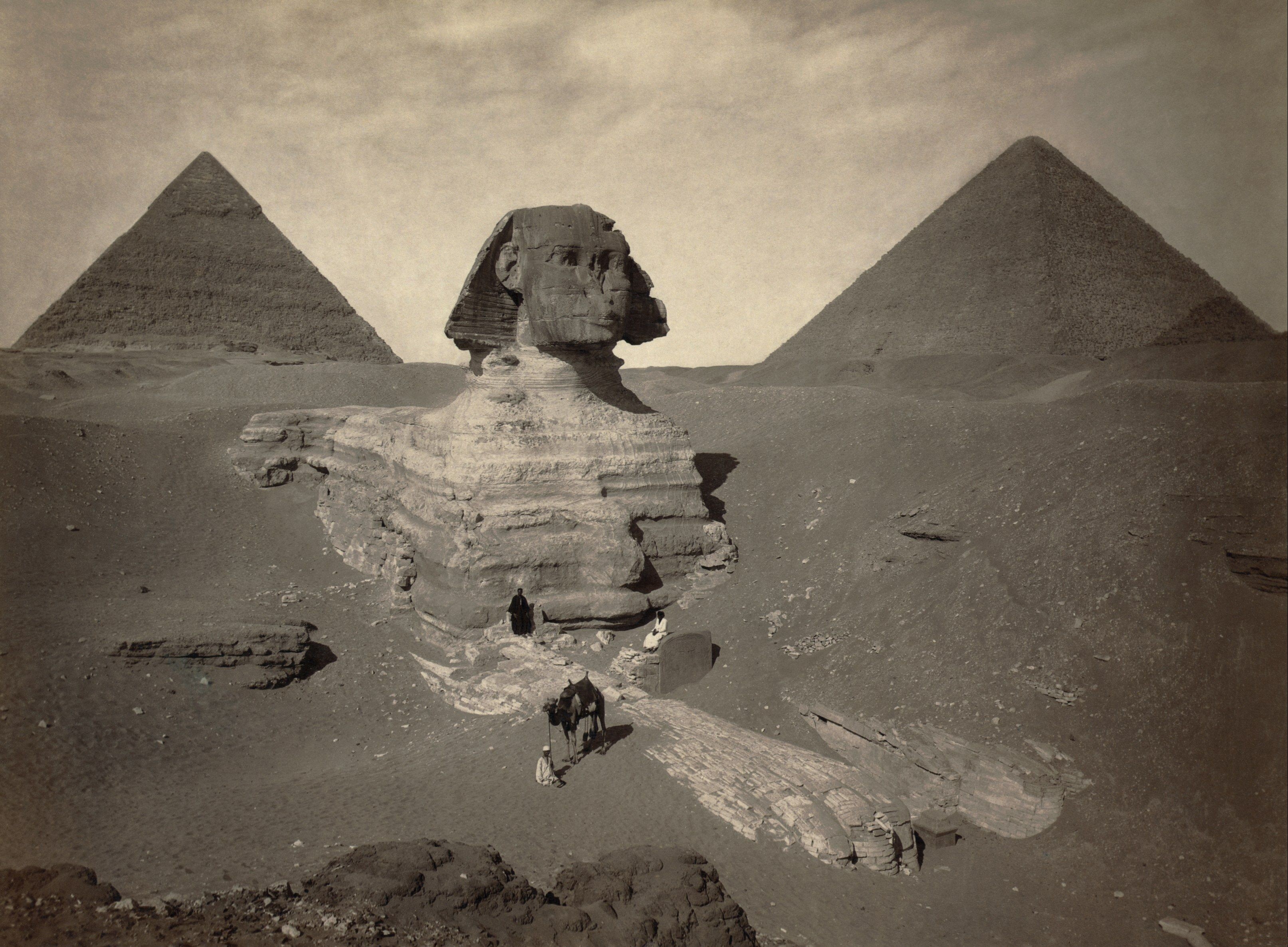 Nature Landscape Monochrome Vintage Old Photos Historic Egypt Pyramid Sphinx Pyramids Of Giza Sphinx 3226x2371