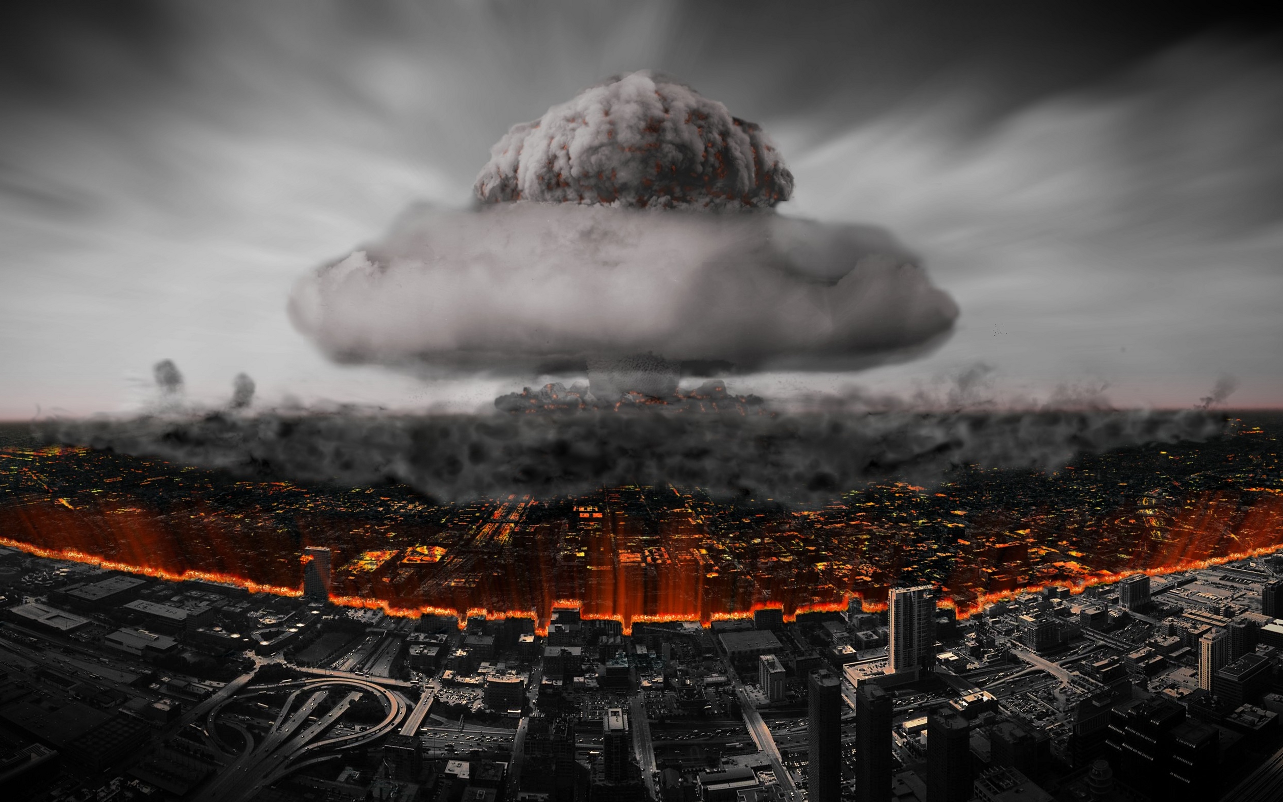 Mushroom Clouds Apocalyptic 2560x1600