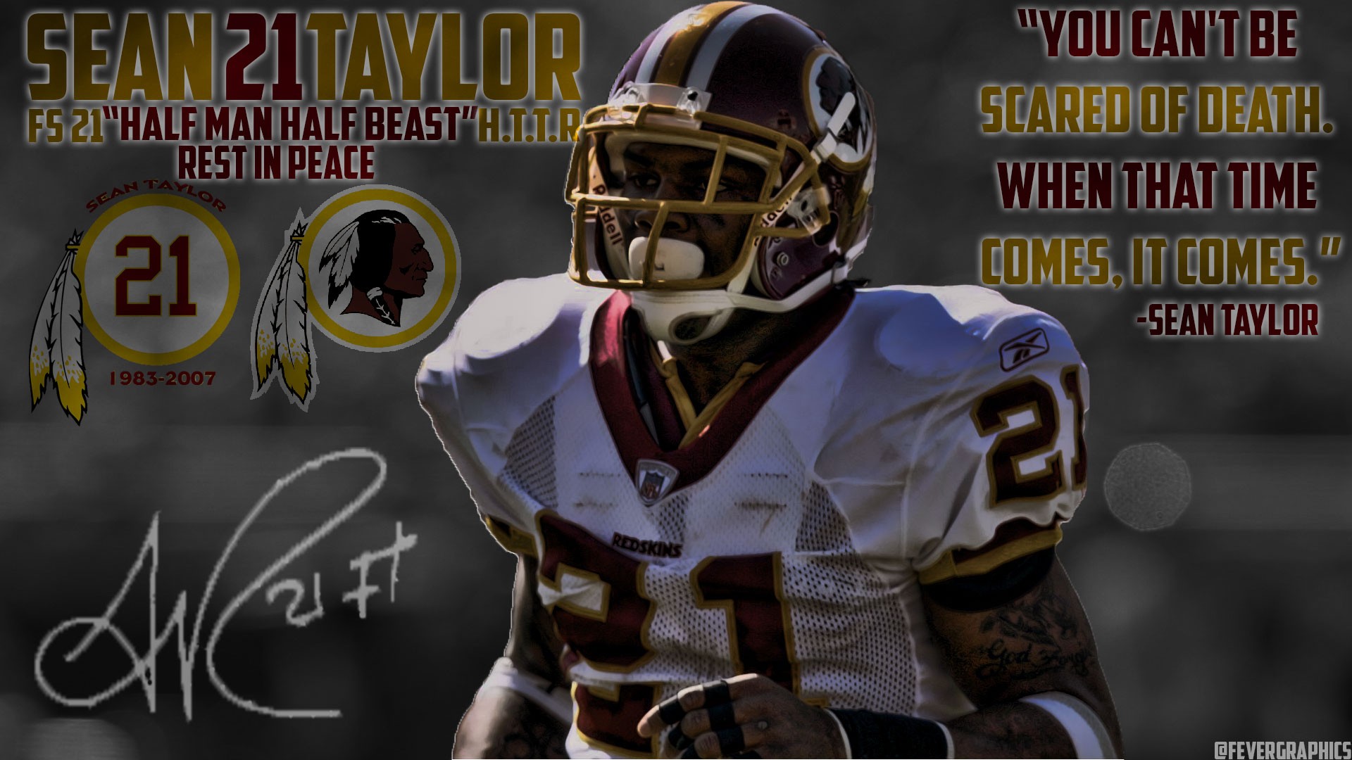 NFL Men Sport Sean Taylor American Football Washington Redskins 1920x1080