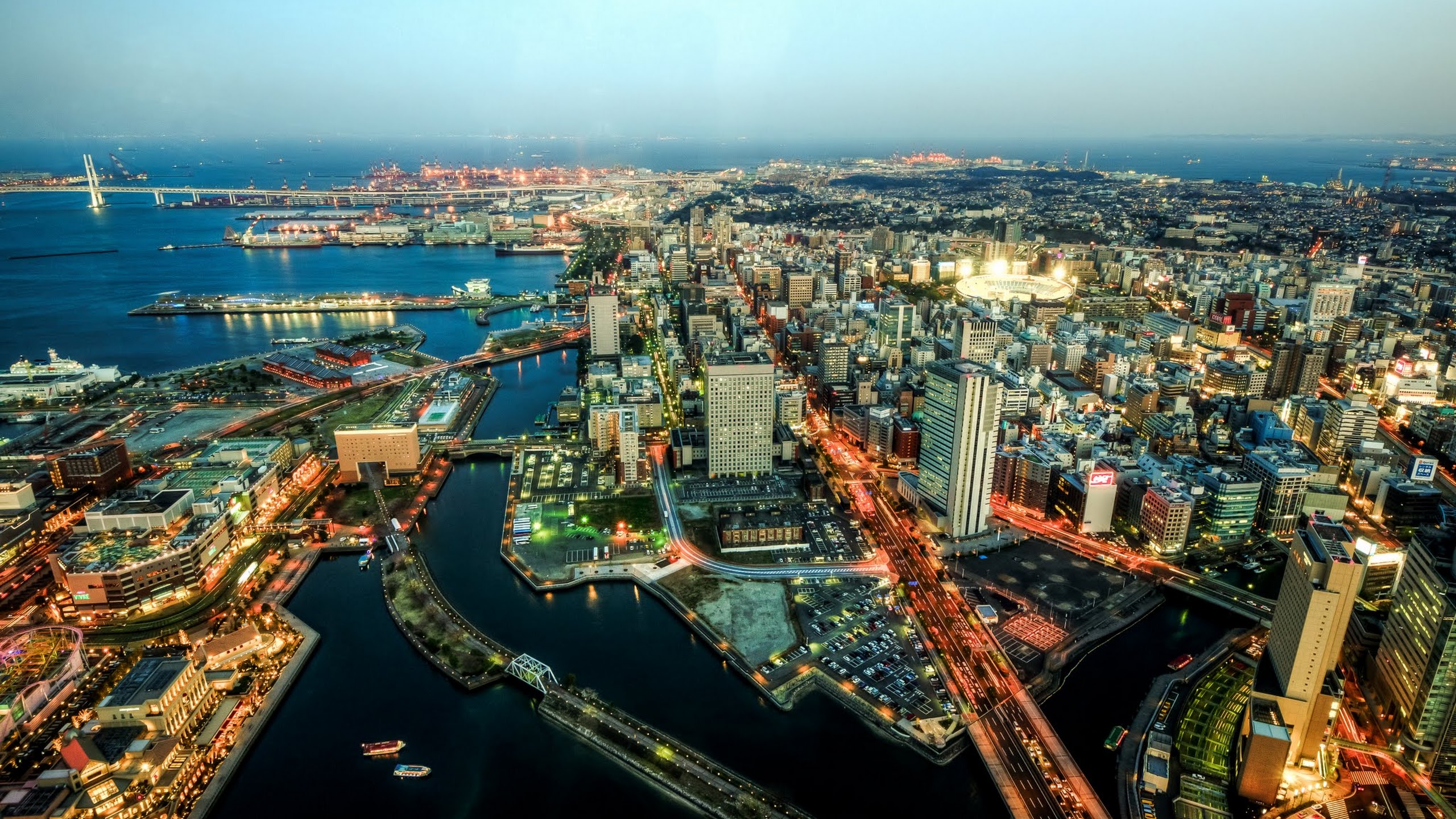 City Yokohama Japan Cityscape 2560x1440