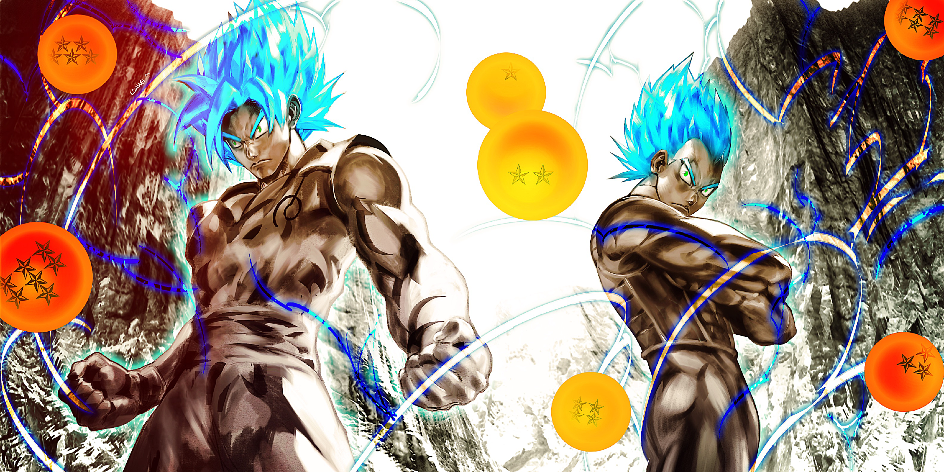 Goku Vegeta Dragon Ball SSGSS Goku SSGSS Vegeta Dragon Ball Super Dragon Ball 3168x1584