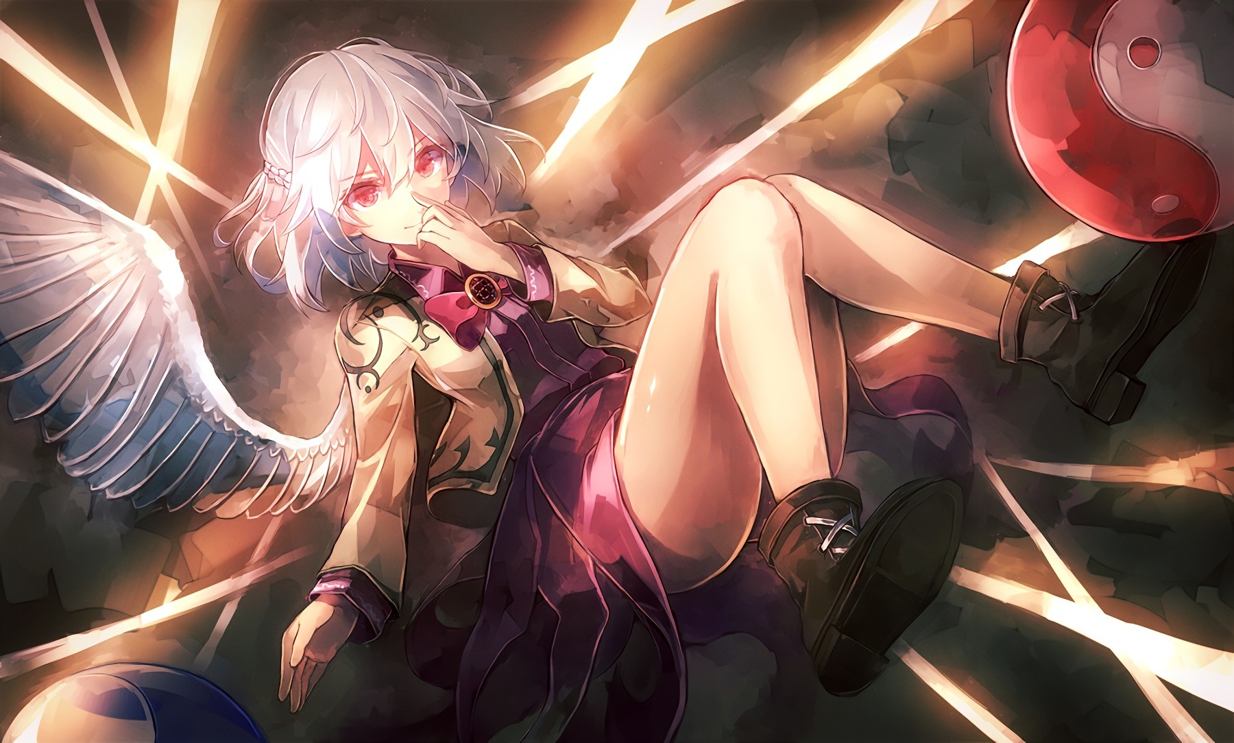 Touhou Anime Anime Girls Kishin Sagume Wings 1800x1084