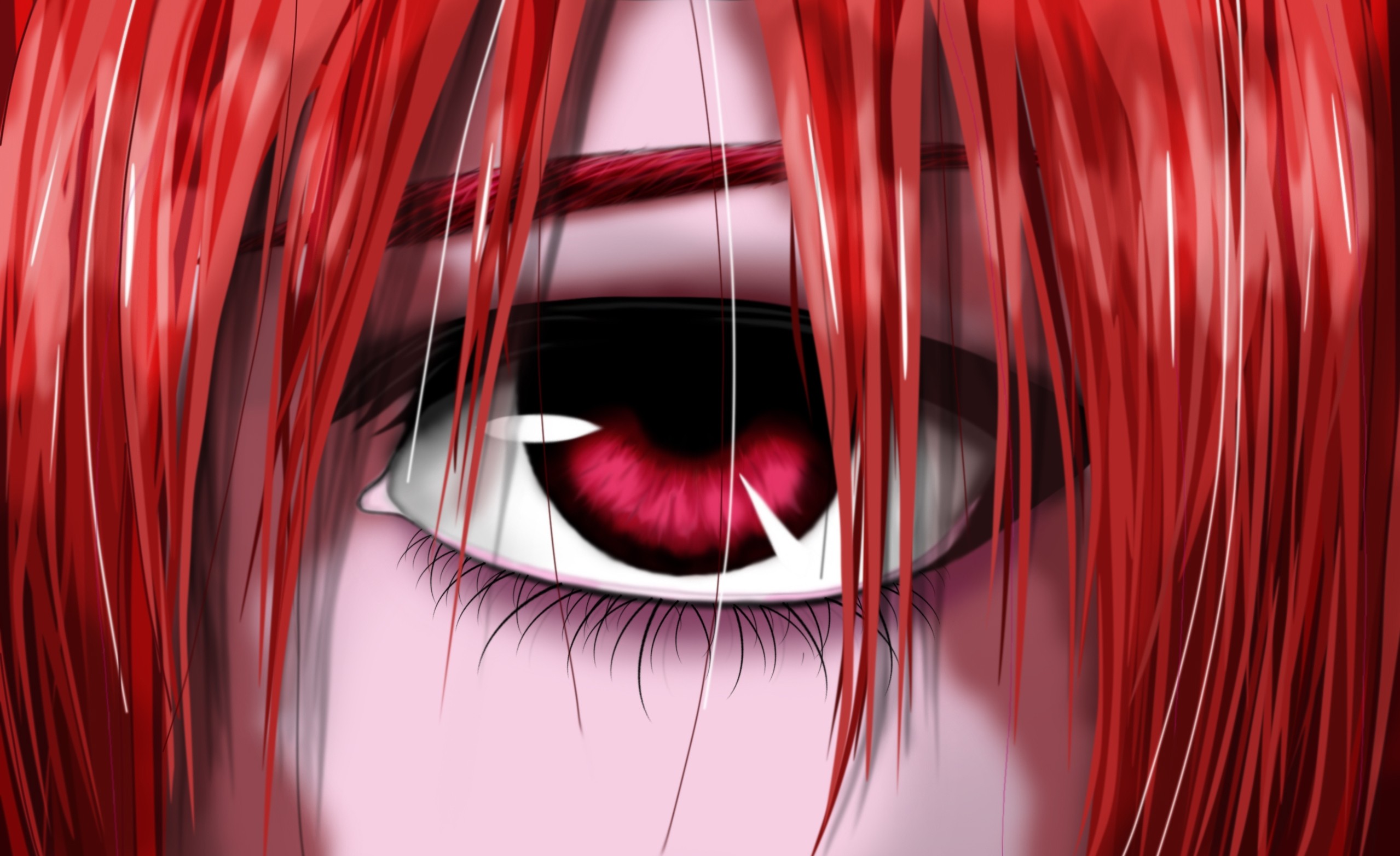 Elfen Lied Red Eyes Anime Girls Anime Eyes Nyu 2558x1565