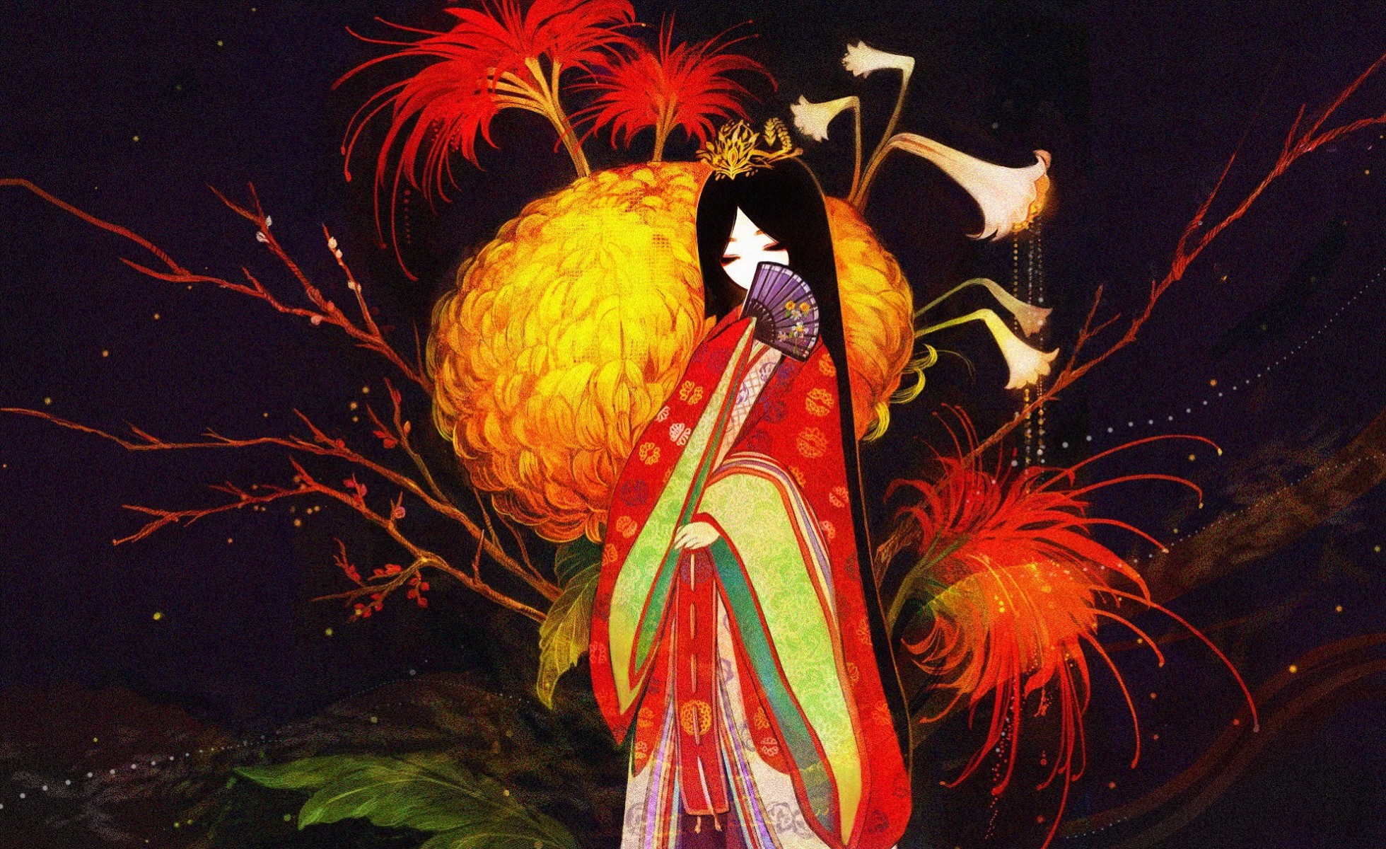 Artistic Geisha Woman Girl Colors Colorful 1960x1200
