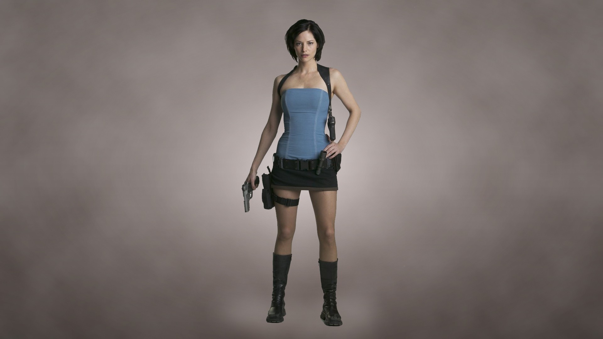 Jill Valentine Looking At Viewer Women Sienna Guillory 1920x1080