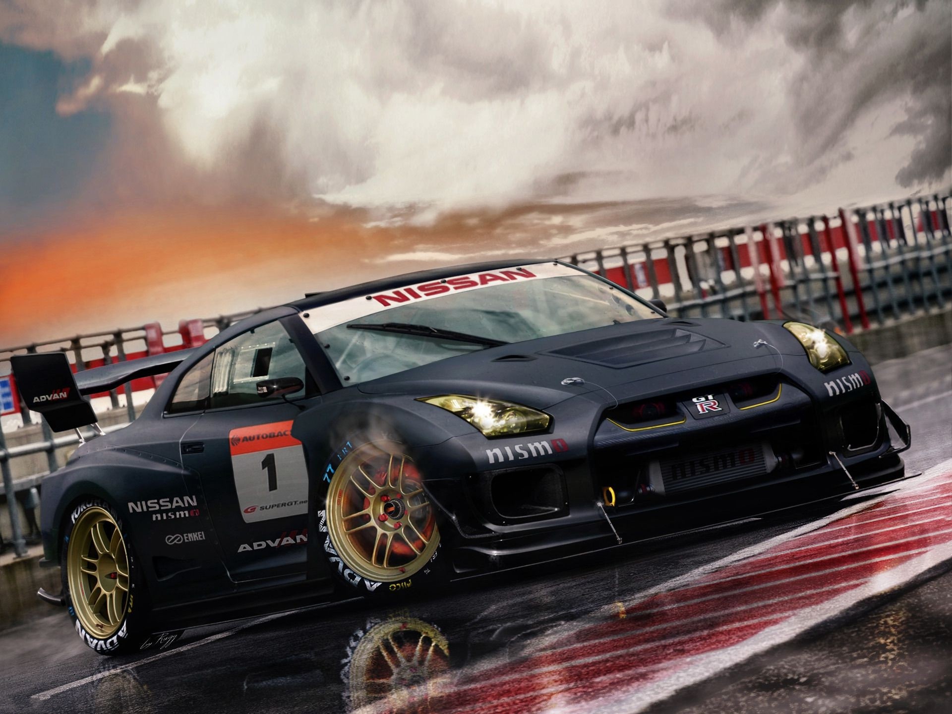 Nissan Nissan Skyline GT R R35 Nissan GT R Nismo Advan Vehicle Car Race Cars 1920x1440