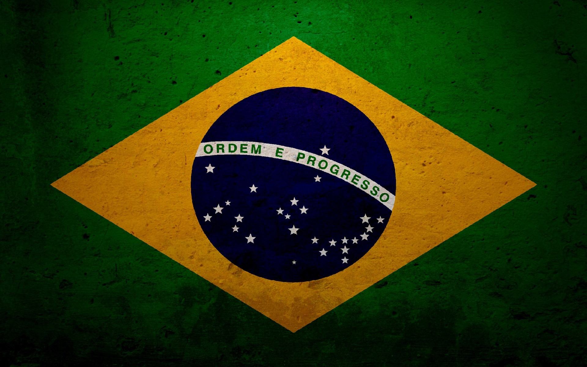 Brazil Green Background Flag Green Stars Yellow Quote Dark Brasil Grunge Blue Sphere Portuguese 1920x1200