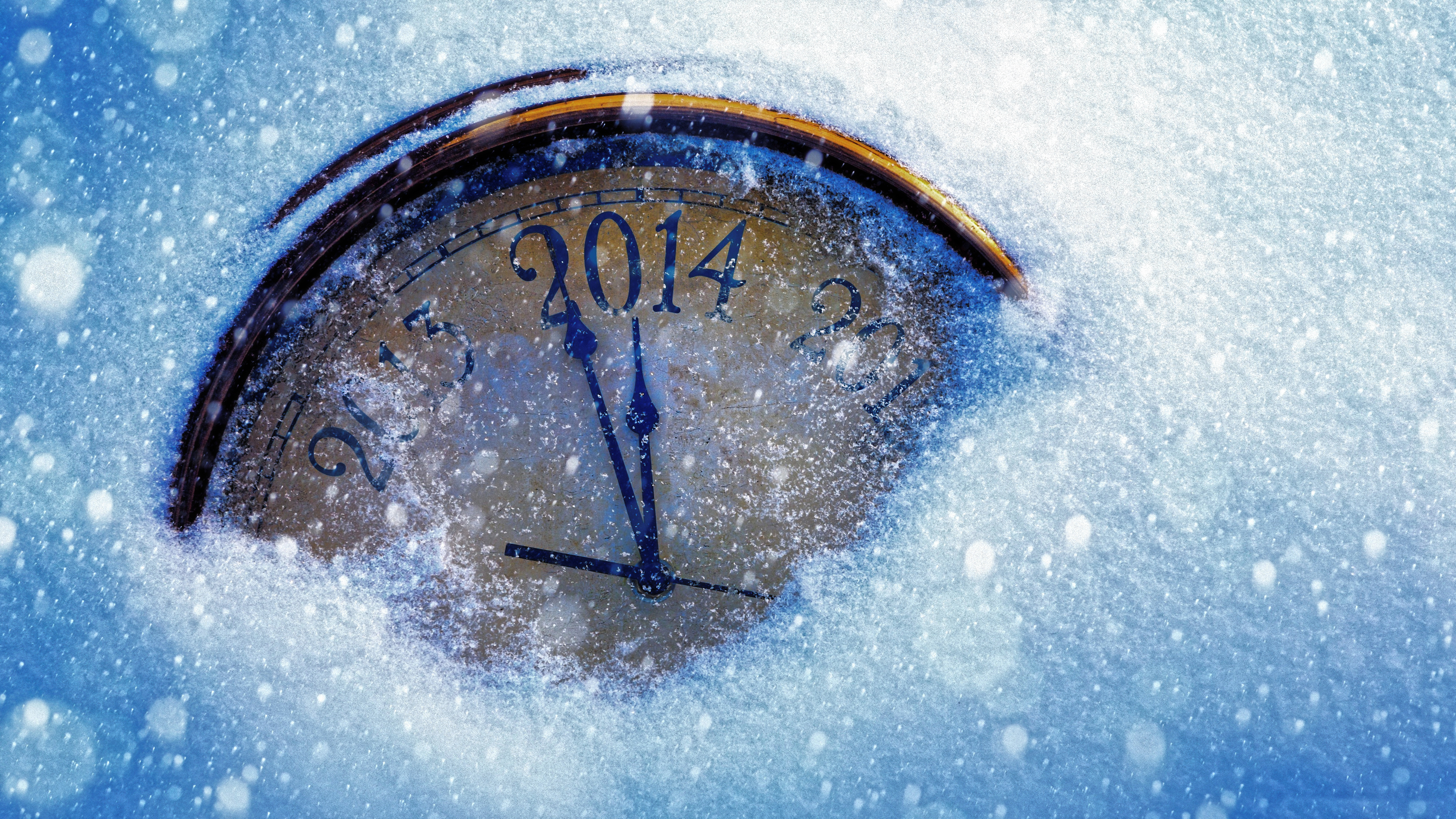 New Year Clock Ice 4000x2250