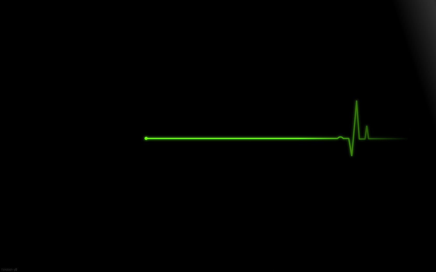 Heartbeat Lines Minimalism Simple Background Green 1680x1050