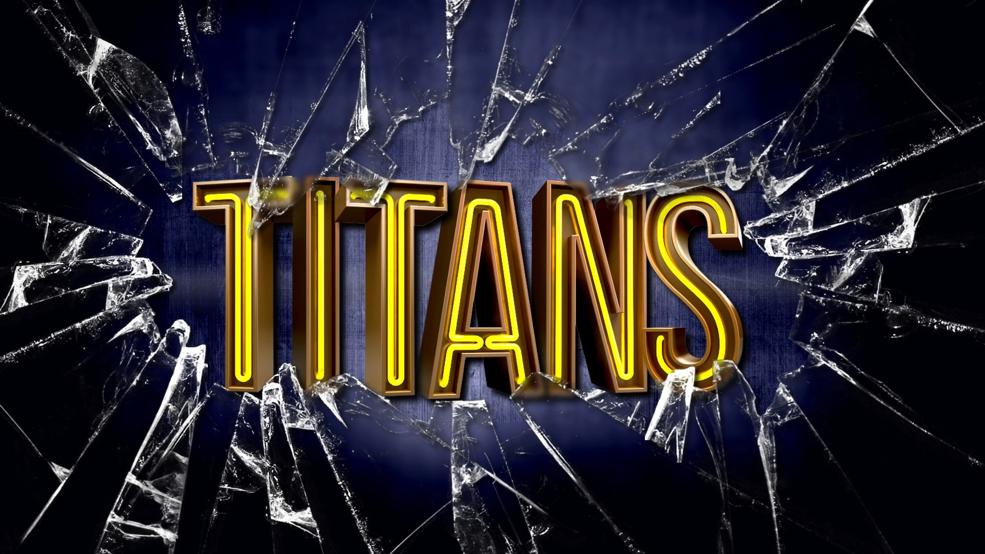 Titans Broken Glass Typography Yellow 1920x1080