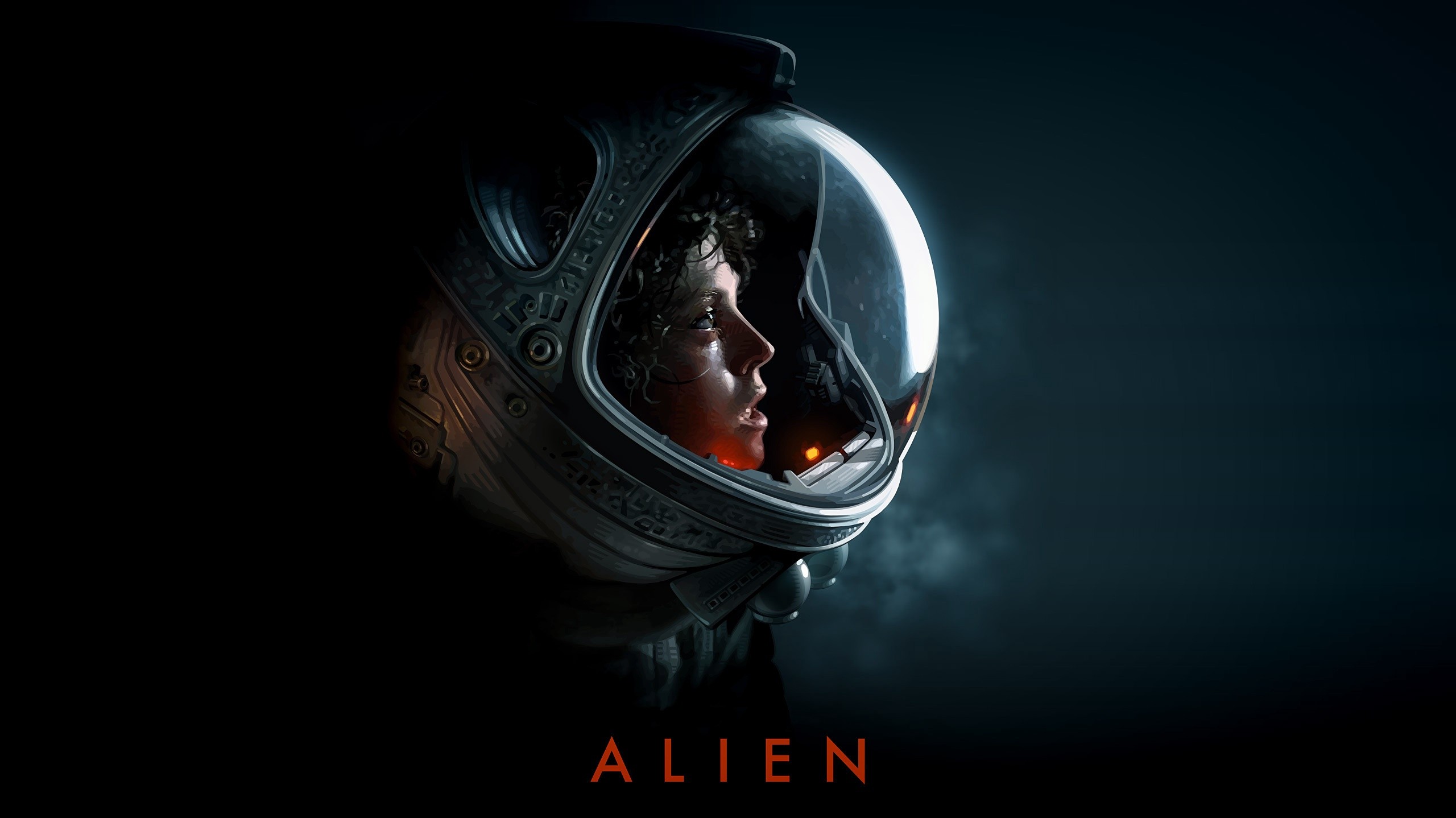 Alien Movie Ellen Ripley Xenomorph Artwork Science Fiction Sigourney Weaver Space Suit 2560x1438