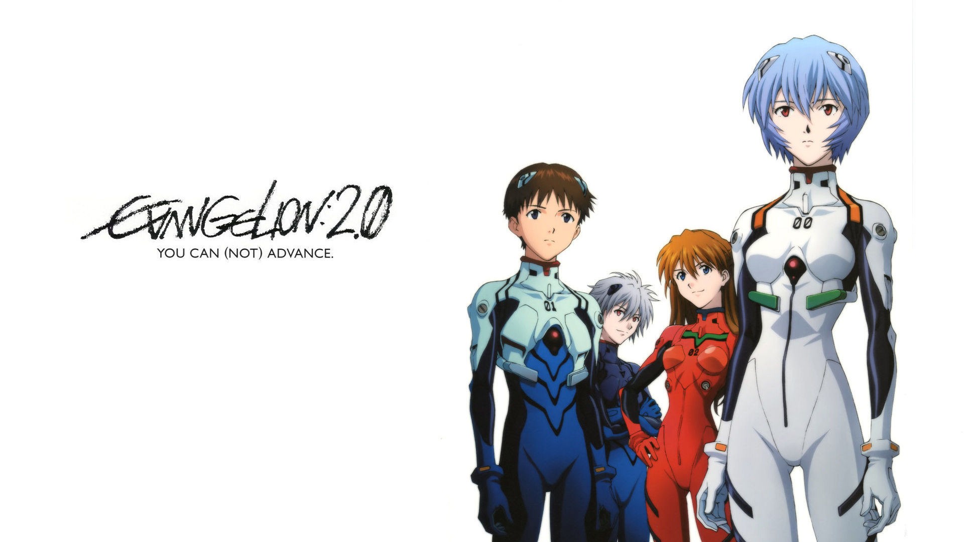 Neon Genesis Evangelion Ikari Shinji Ayanami Rei Asuka Langley Soryu Anime Simple Background Nagisa  1920x1080