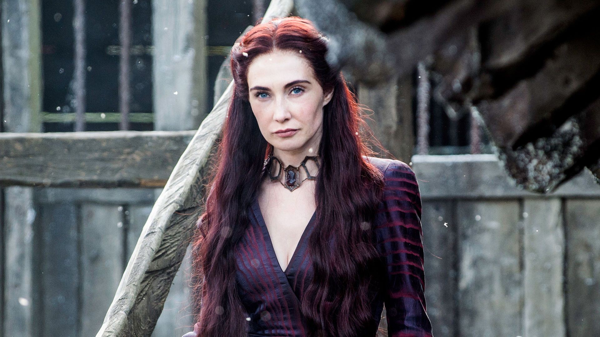 Melisandre Game Of Thrones Carice Van Houten Women Redhead Dress Long Hair TV Actress Blue Eyes 1920x1080