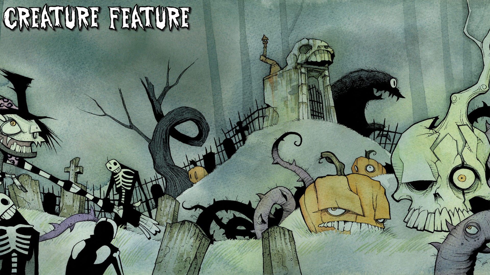 Music Music Halloween Skeleton Creature Feature 1920x1080