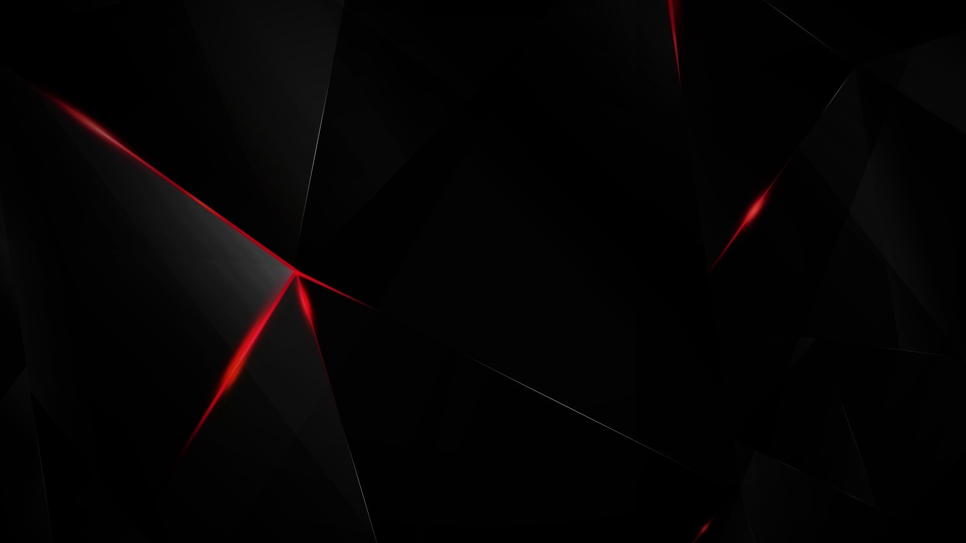 Black Dark Abstract 3D Shards Glass Red 1920x1080
