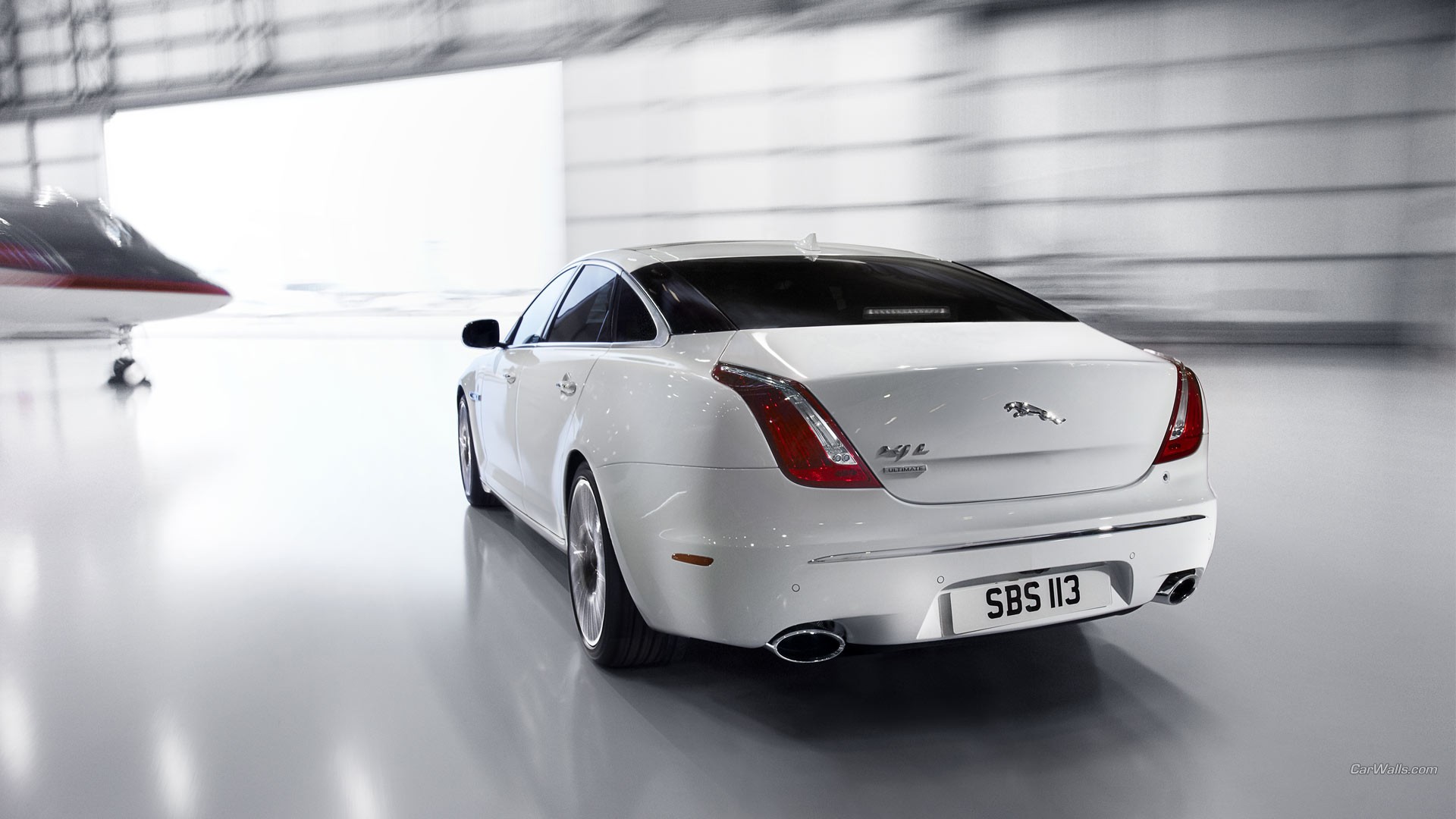 Jaguar XJ White Cars Jaguar Car Hangar Vehicle 1920x1080