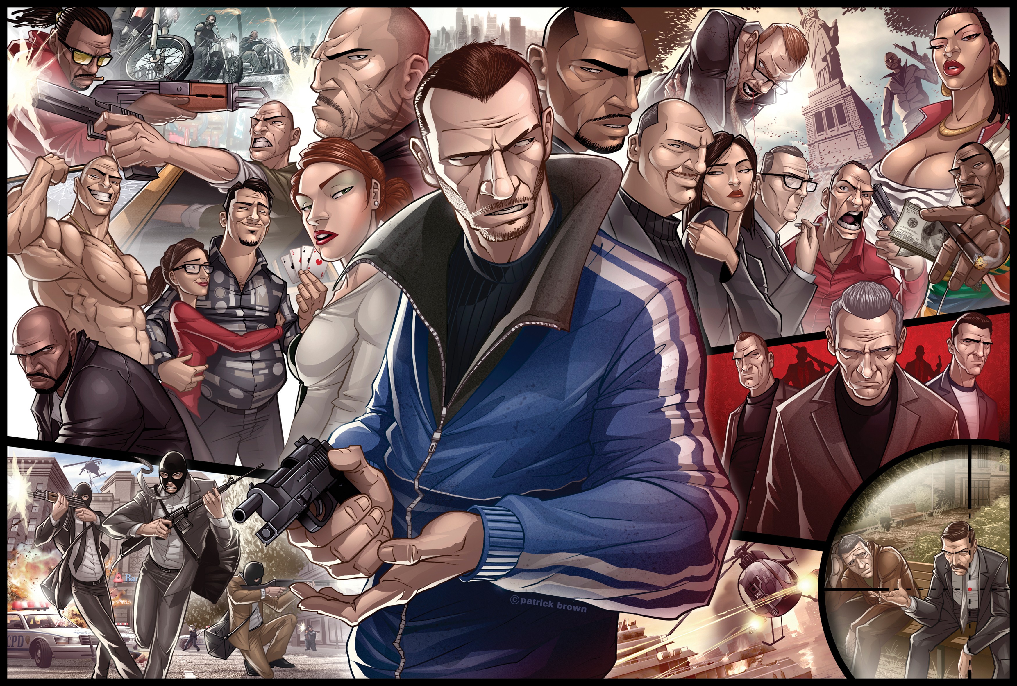 Grand Theft Auto IV Niko Bellic Video Games Grand Theft Auto 3499x2362