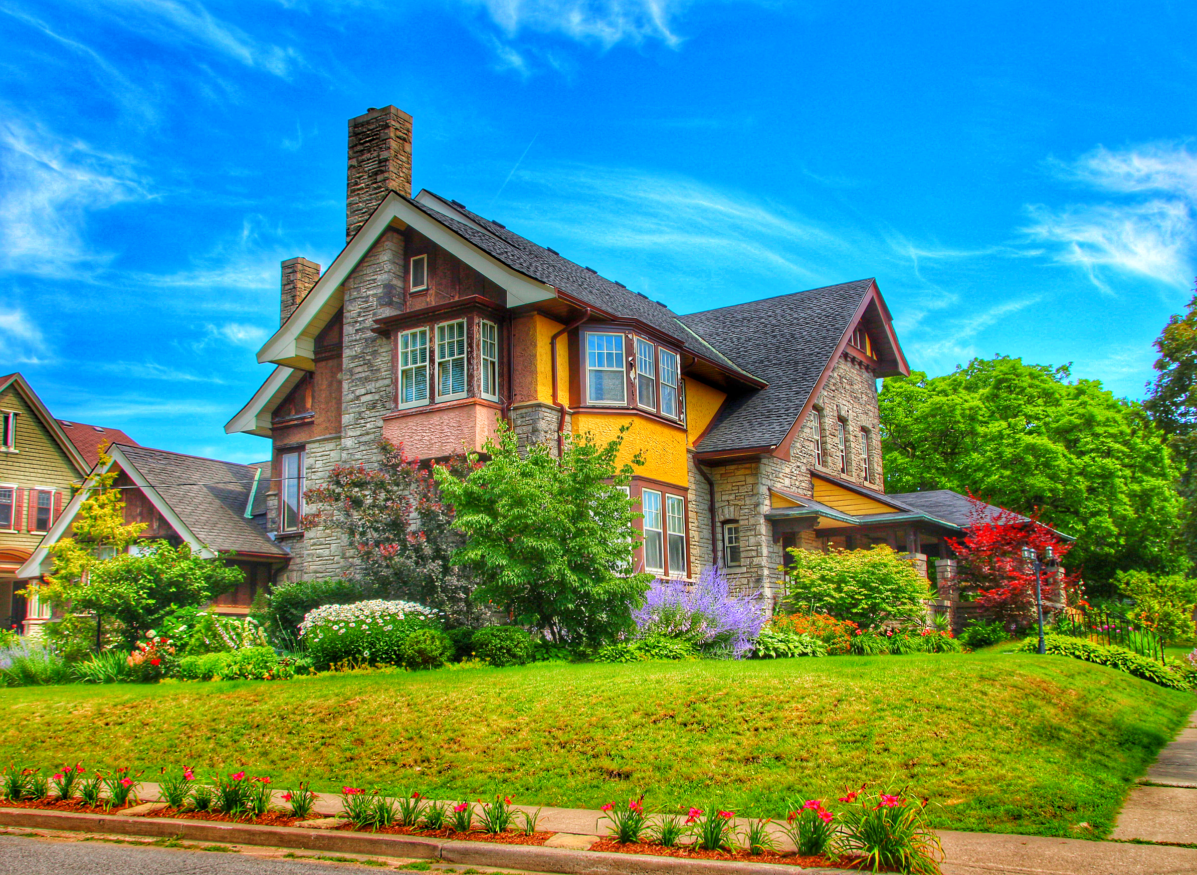 Man Made House Colors Colorful Ontario Canada Garden 2400x1755