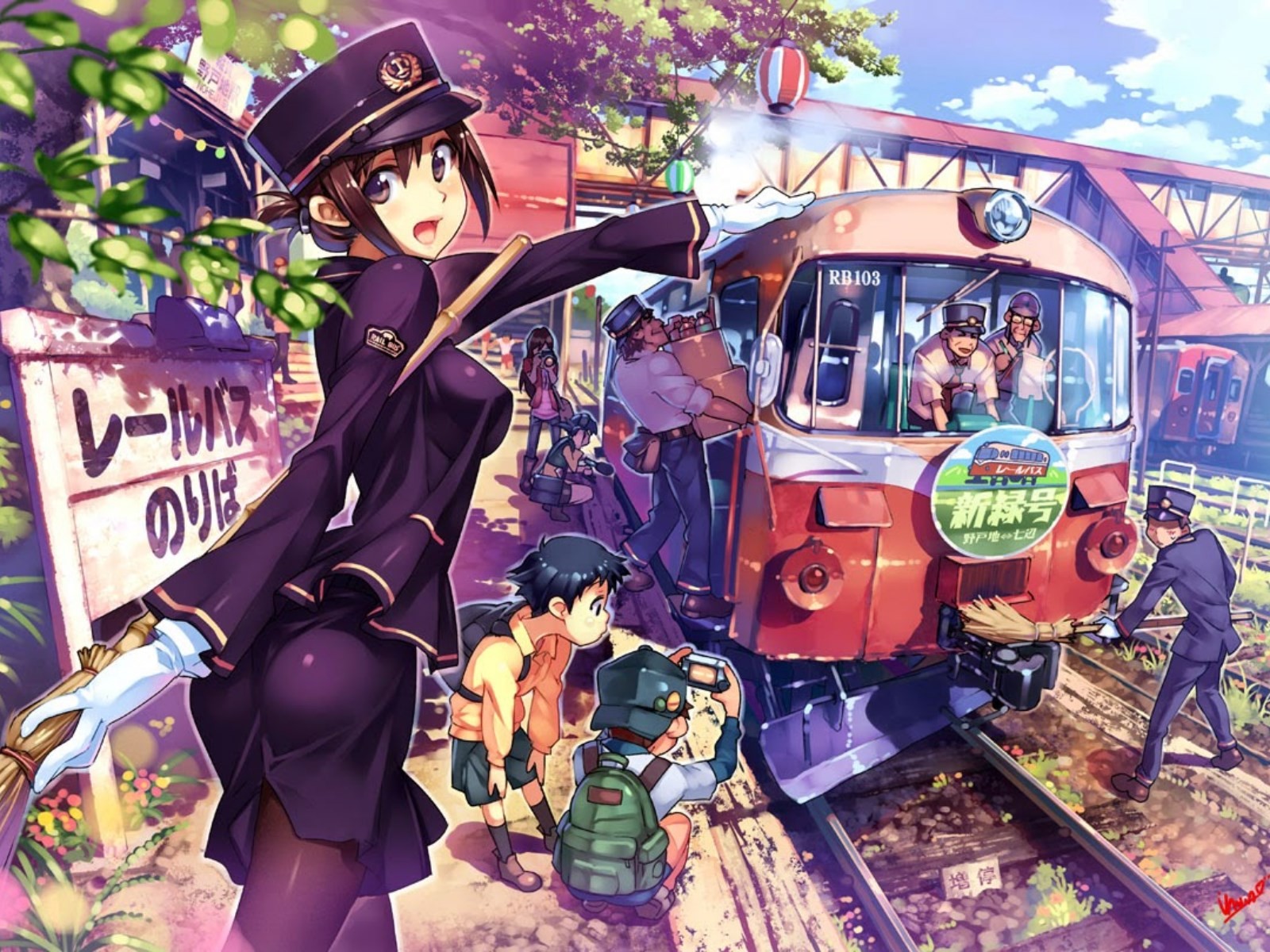 Rail Wars Anime Train Railway Anime Girls 1600x1200