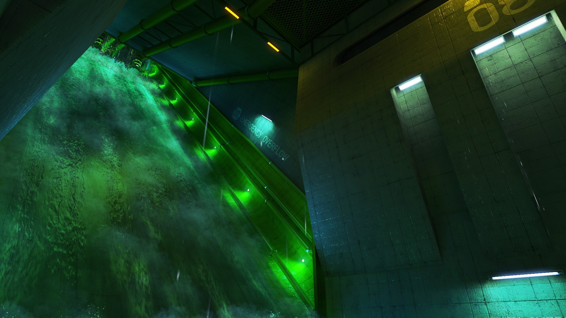 Mirrors Edge Video Games Sewers Green 1920x1080