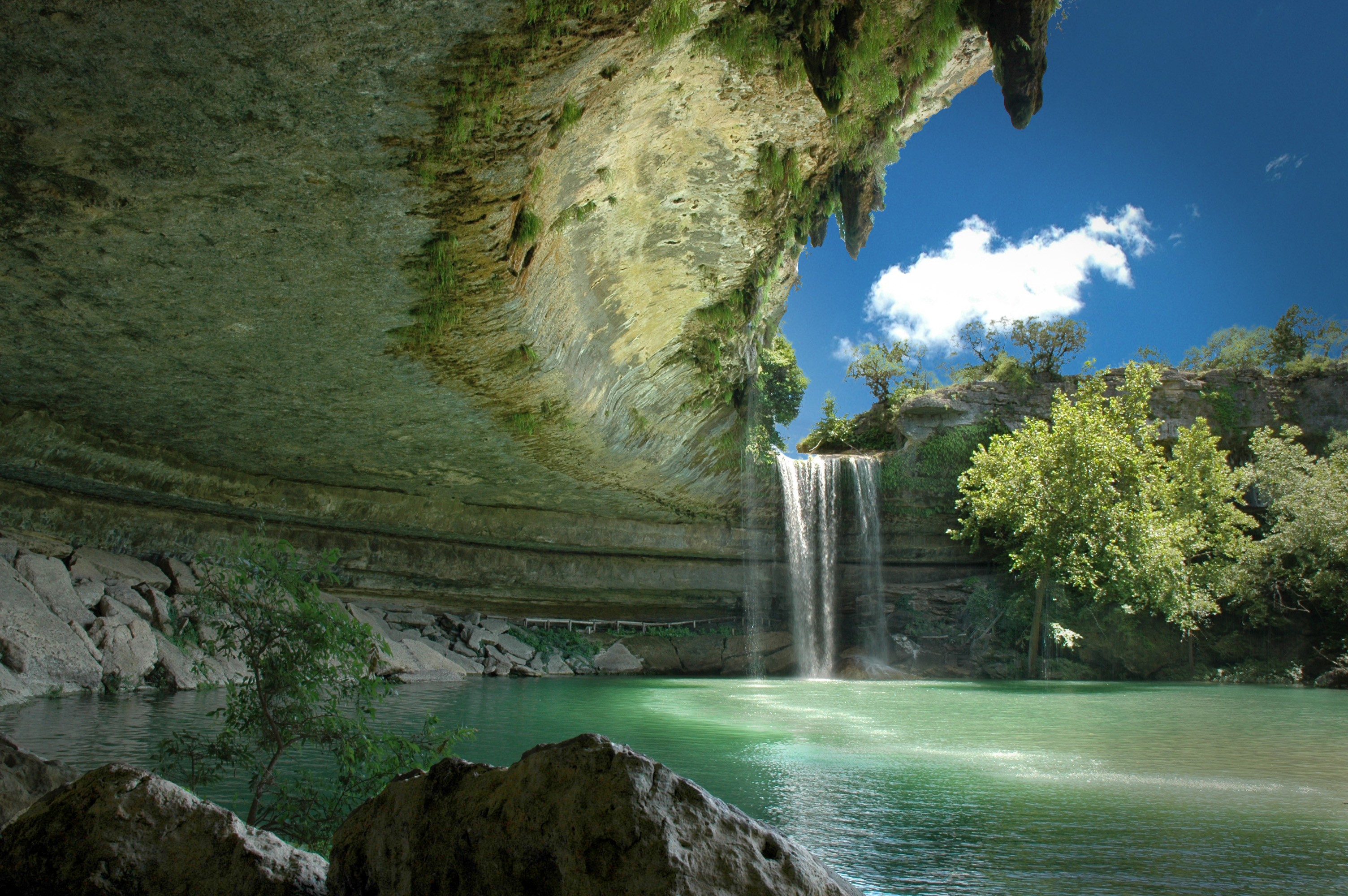 Waterfall Austin Texas Hamilton Pool Texas USA 3008x2000